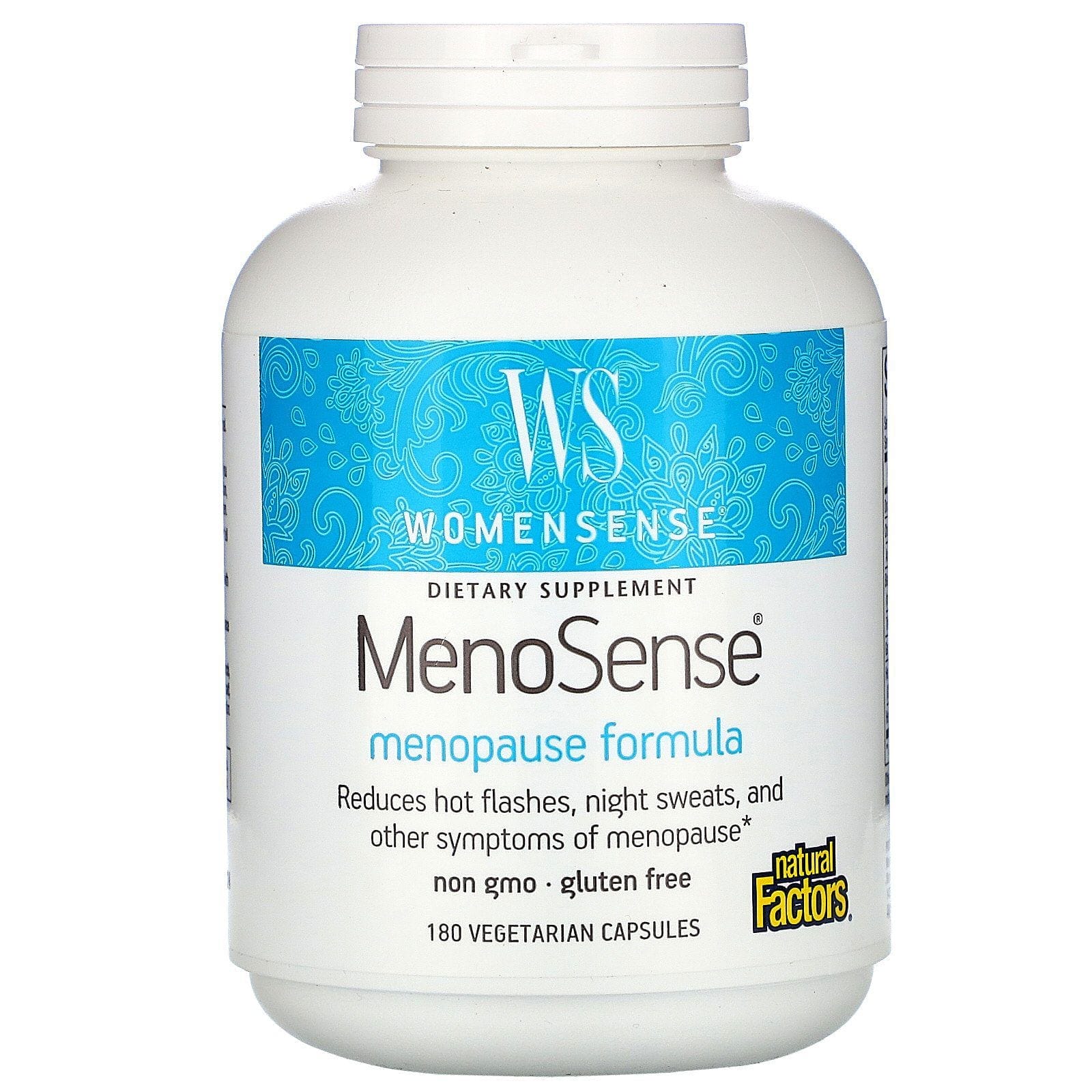 Natural Factors, WomenSense, MenoSense, fórmula para la menopausia, 180 cápsulas vegetarianas