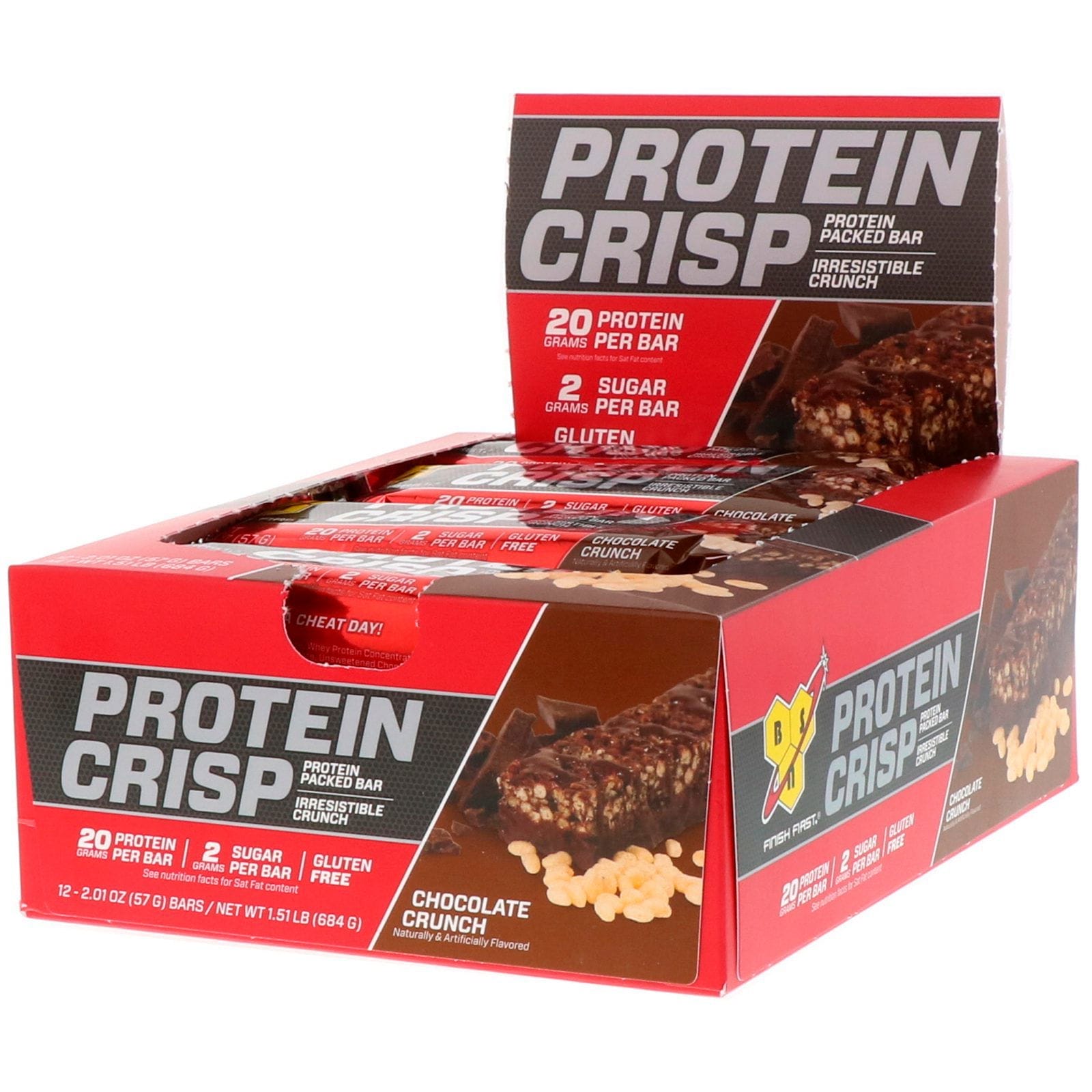 BSN, Proteína crujiente, Sabor a chocolate crujiente, 12 barritas, 57 g (2,01 oz) cada una