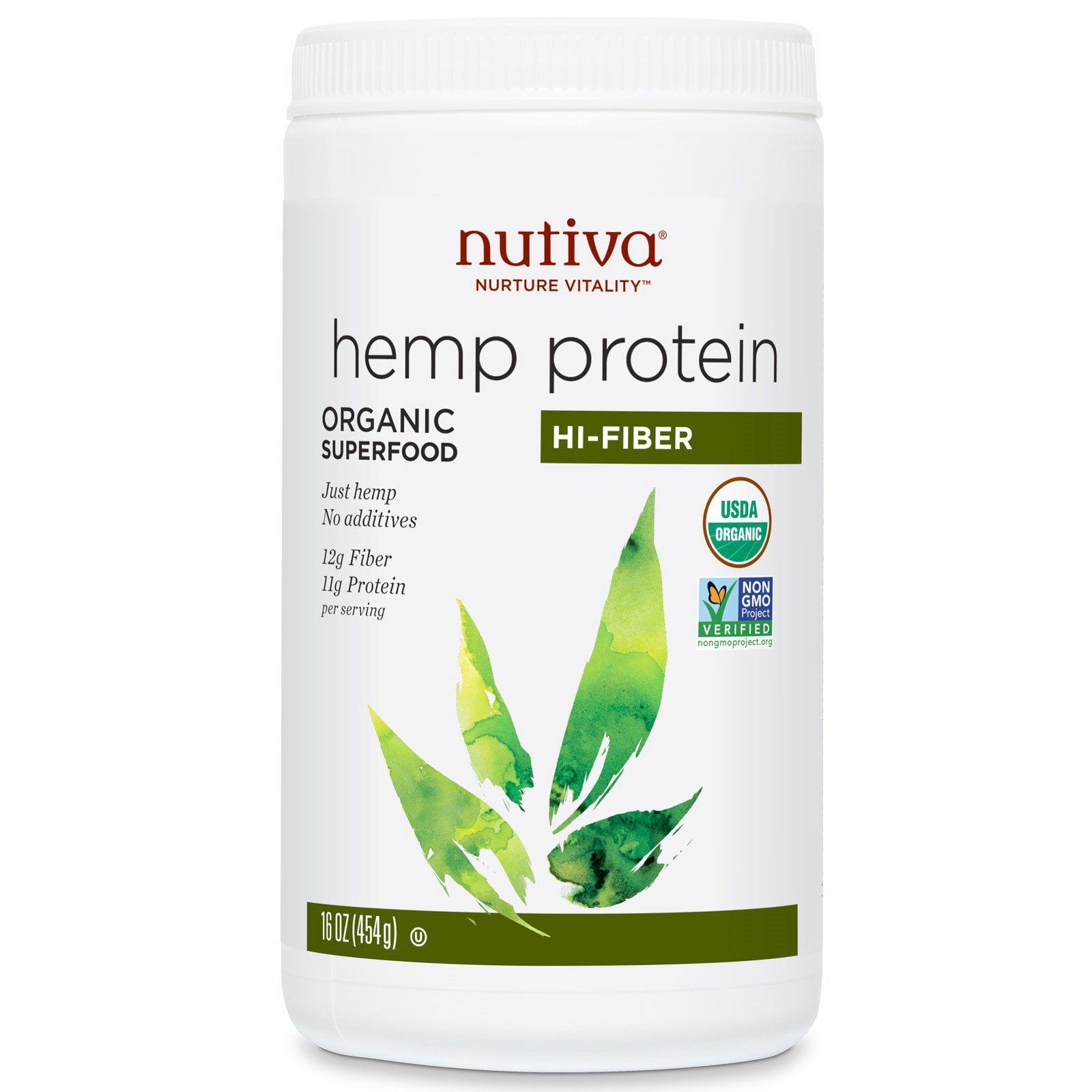 Nutiva, Superalimento Orgánico, Proteína de Cáñamo, Alta en Fibras, 16 oz (454 g)