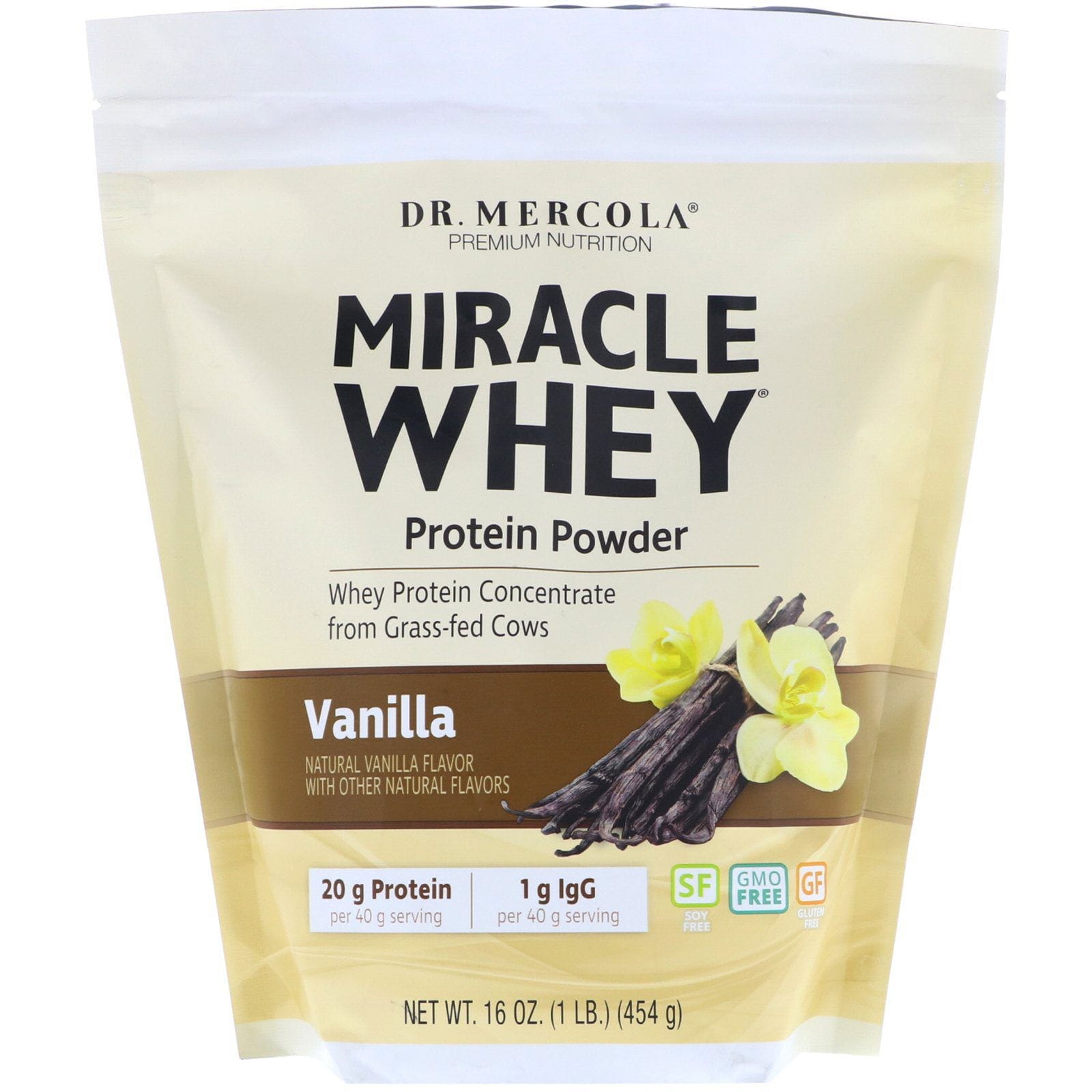 Dr. Mercola, Suplementos Premium, Miracle Whey, Proteína en Polvo, Vainilla, 1 lb (454 g)