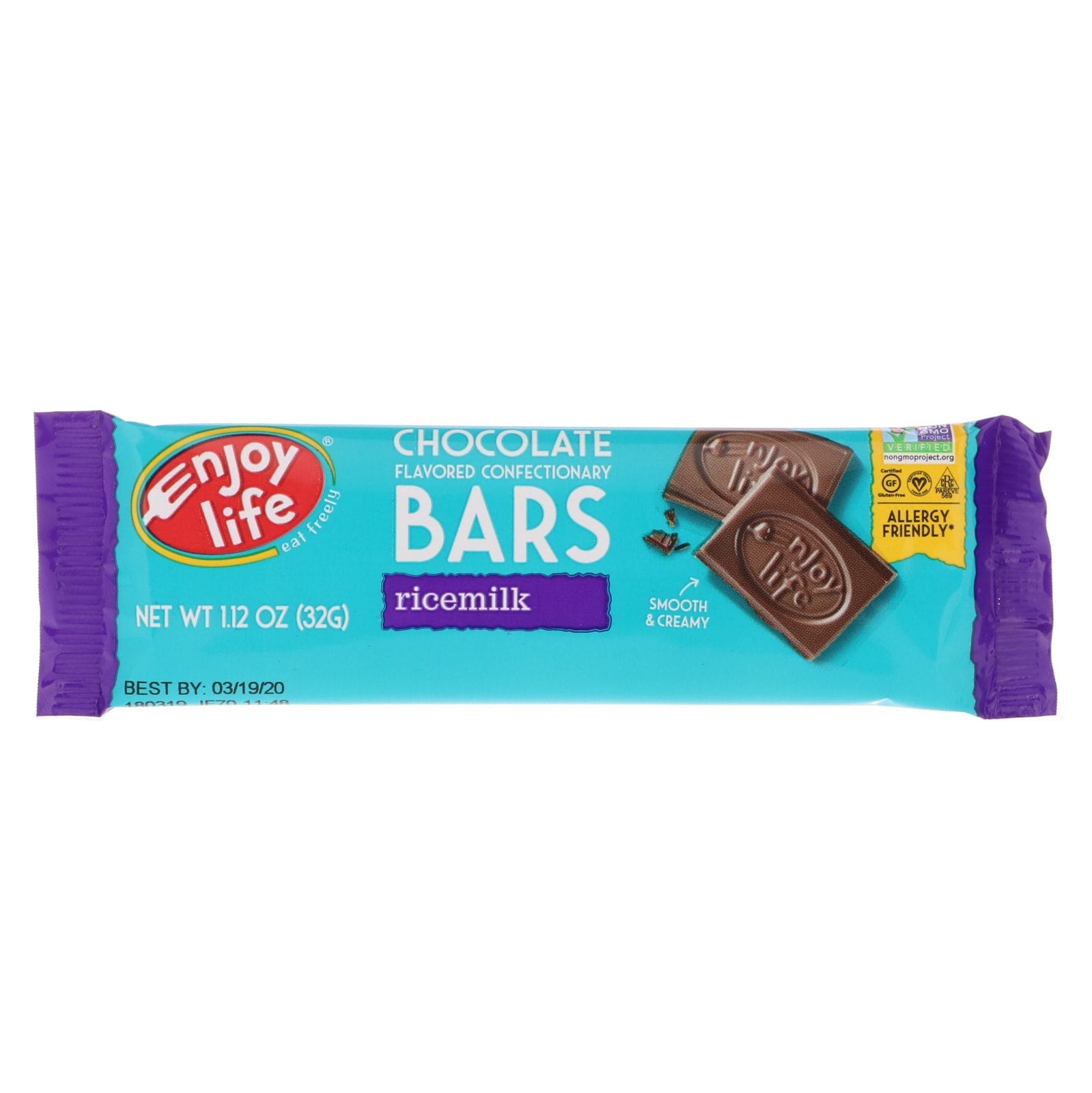 Enjoy Life Foods, Barras de confites con chocolate, Leche de arroz, 1.12 oz (32 g)