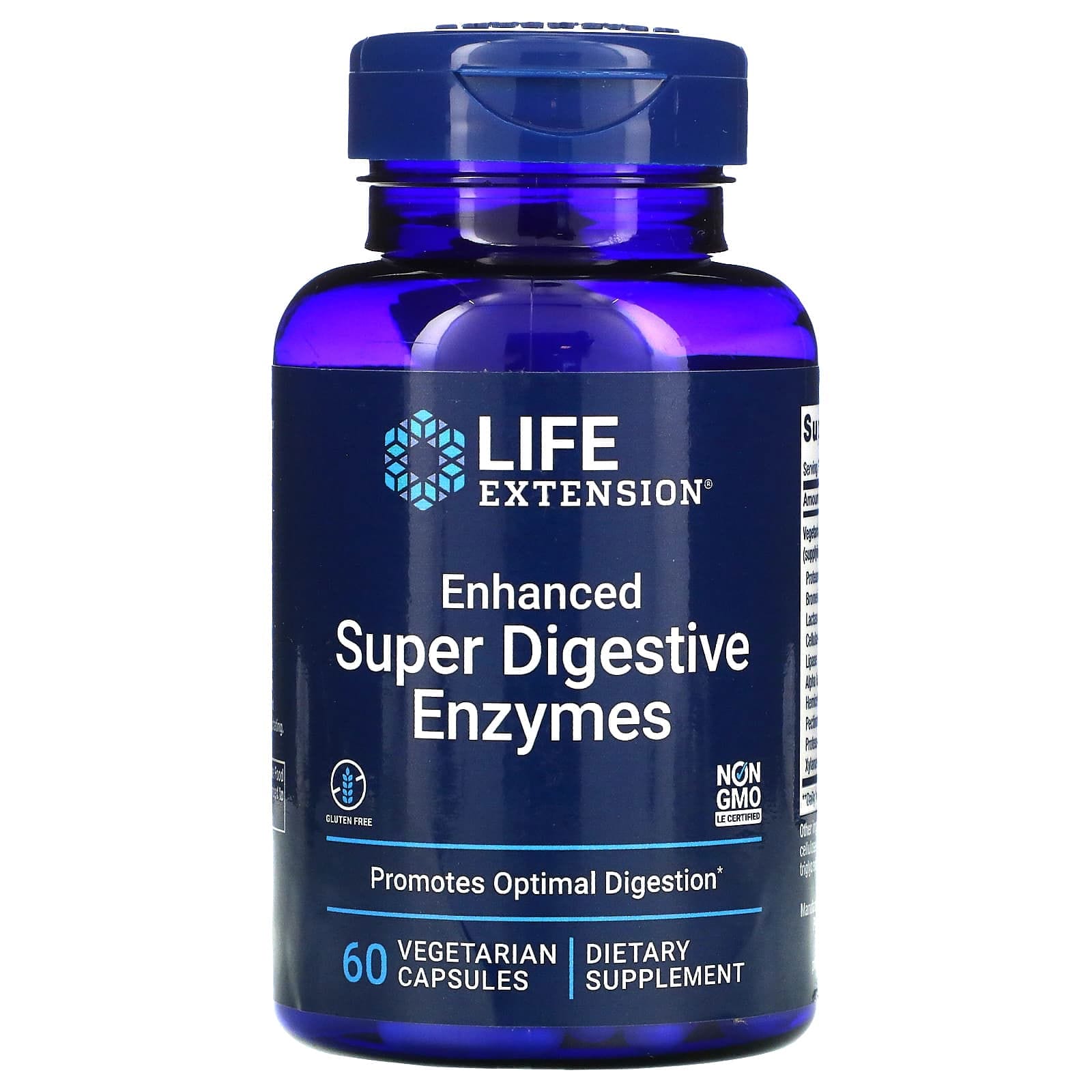 Life Extension, Enzimas superdigestivas mejoradas, 60 cápsulas vegetales