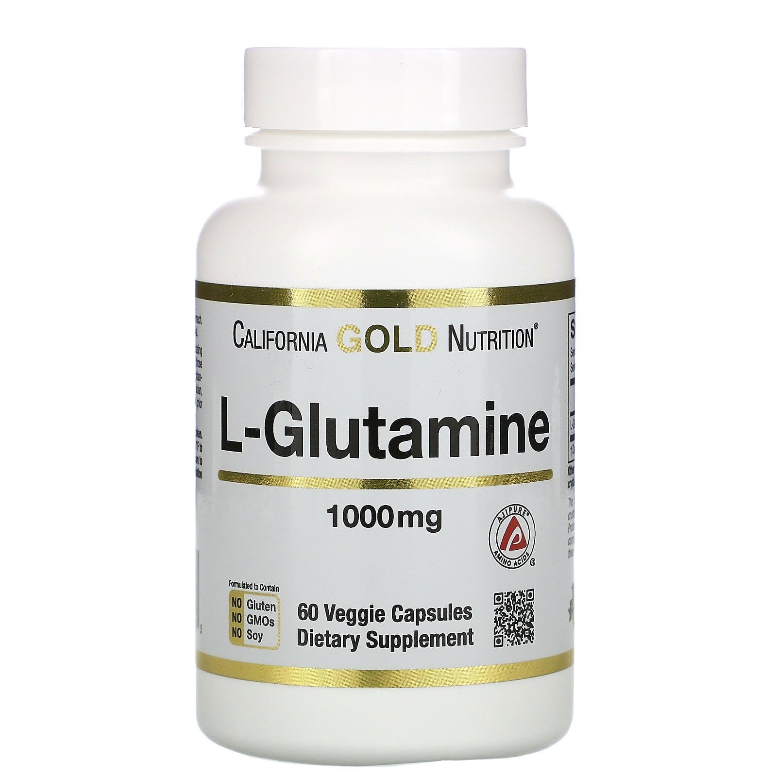 California Gold Nutrition, SPORT, L-glutamina, AjiPure, 1000 mg, 60 cápsulas vegetales