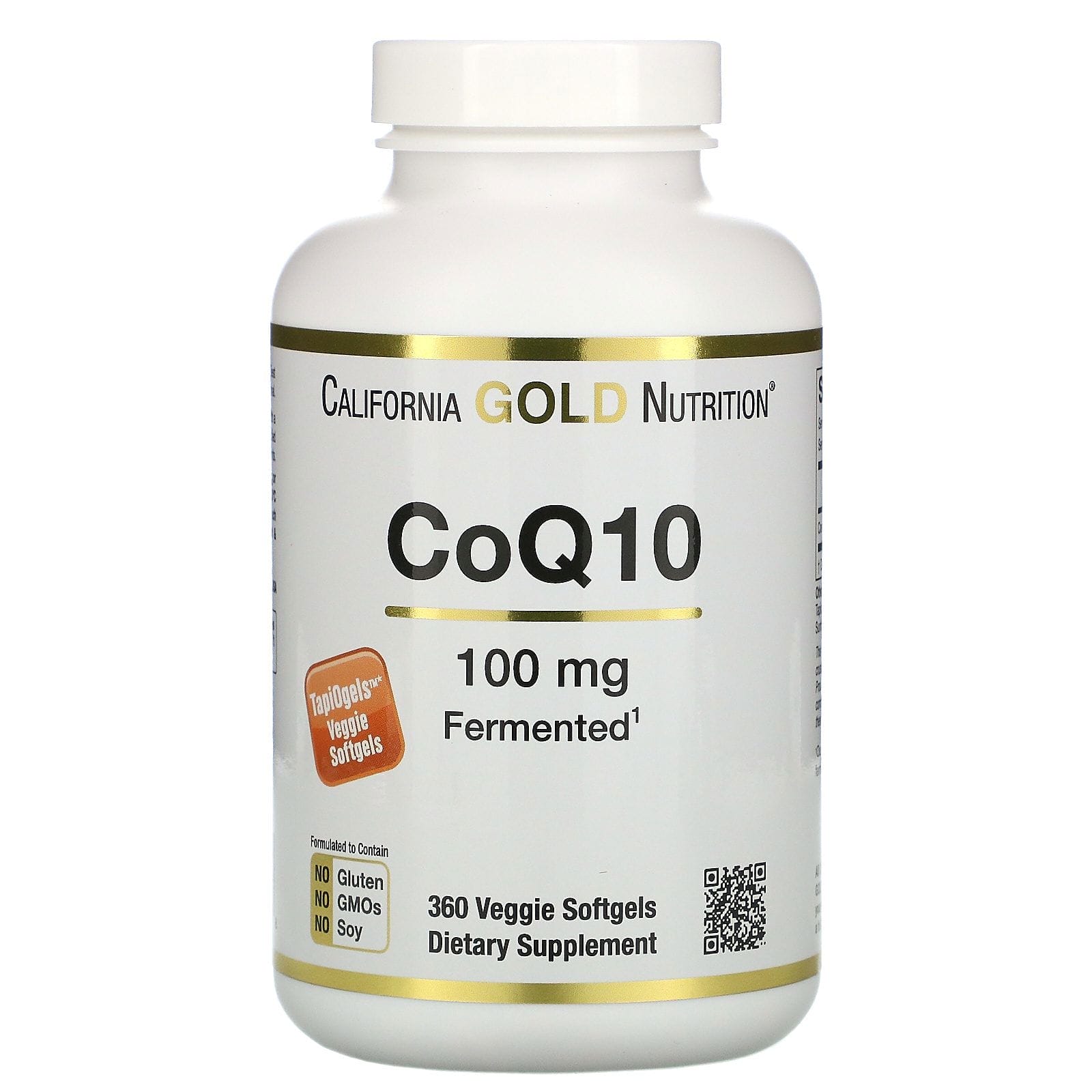 California Gold Nutrition, CoQ10, 100 mg, 360 cápsulas blandas vegetales