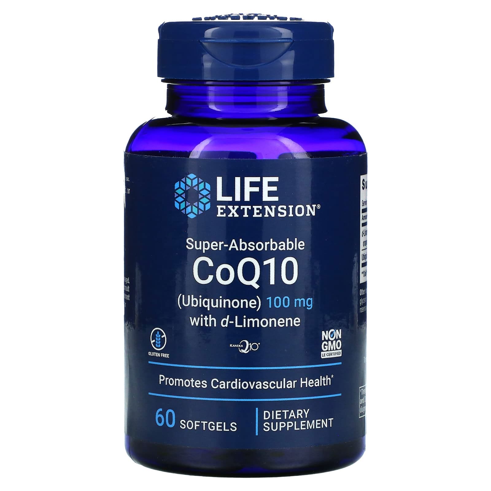 Life Extension, Super-Absorbable CoQ10, Suplemento de CoQ10 superabsorbible (ubiquinona) con D-limoneno, 100 mg, 60 cápsulas blandas