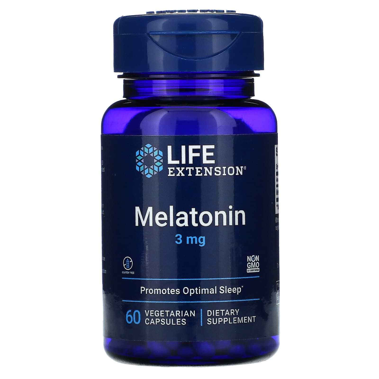 Life Extension, Melatonina, 3 mg, 60 cápsulas vegetales