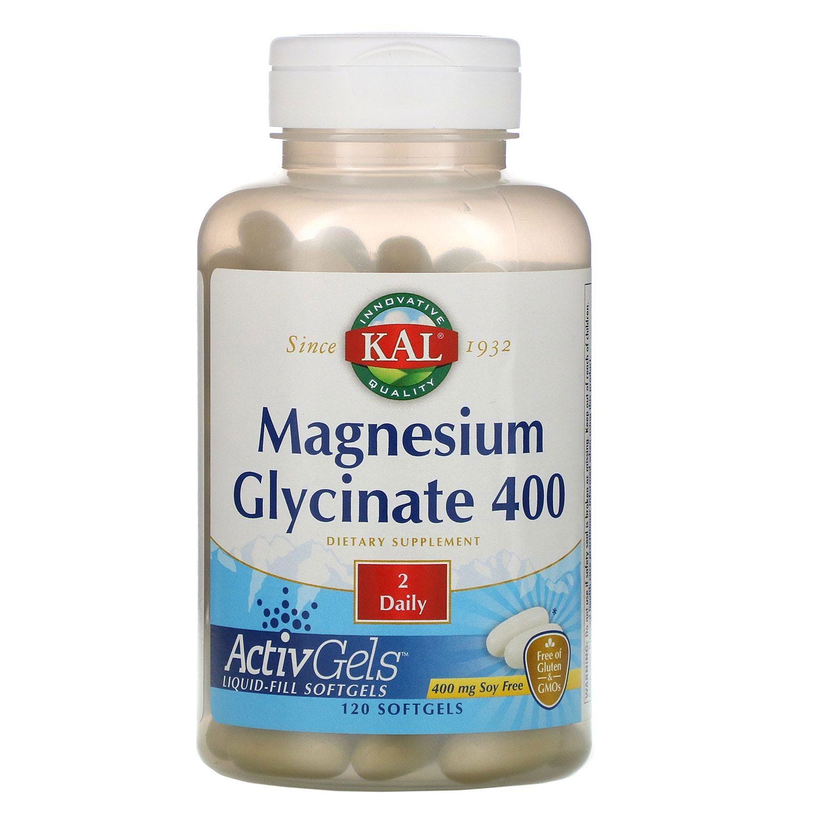 KAL, Magnesium Glycinate 400, 400 mg, 120 Softgels
