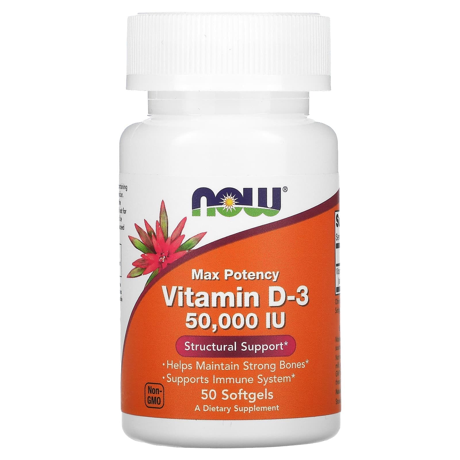 NOW Foods, Vitamina D3, 50.000 UI, 50 cápsulas blandas