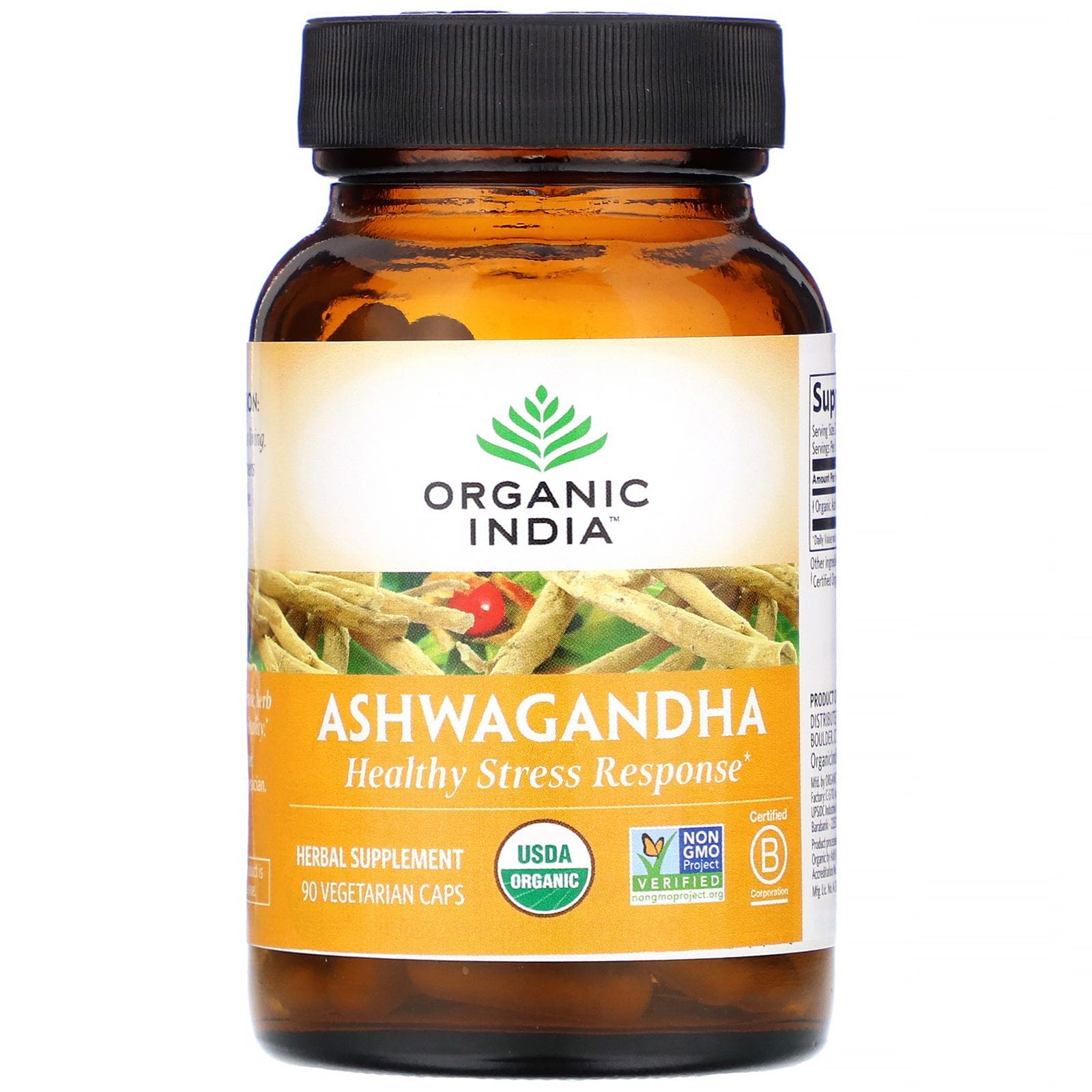 Organic India, Ashwagandha, 90 Vegetarian Caps