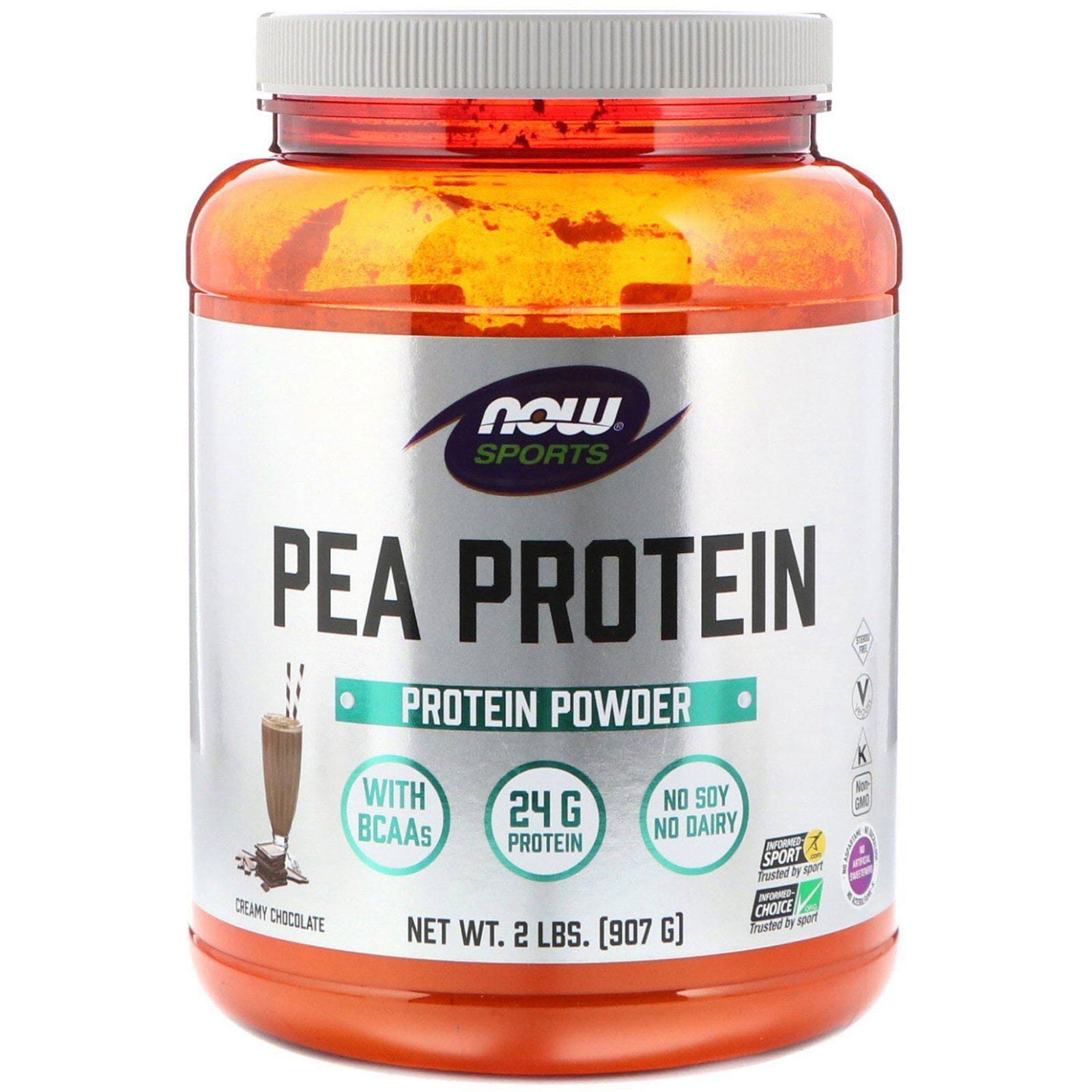 Now Foods, Deportes, proteína de chícharos, chocolate cremoso 2 lb (907 g)