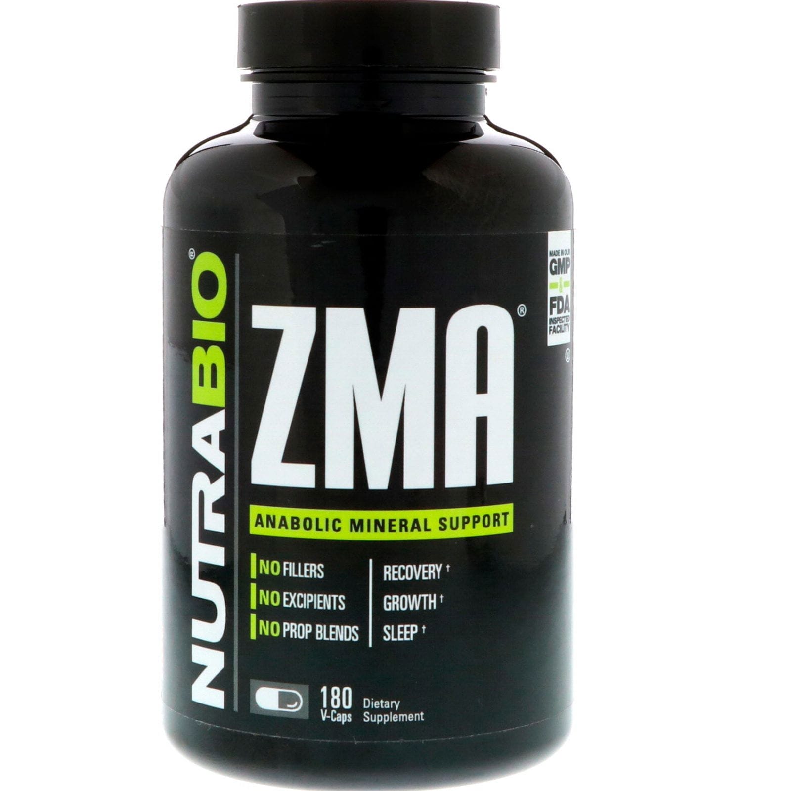 NutraBio Labs, ZMA, 180 cápsulas vegetales