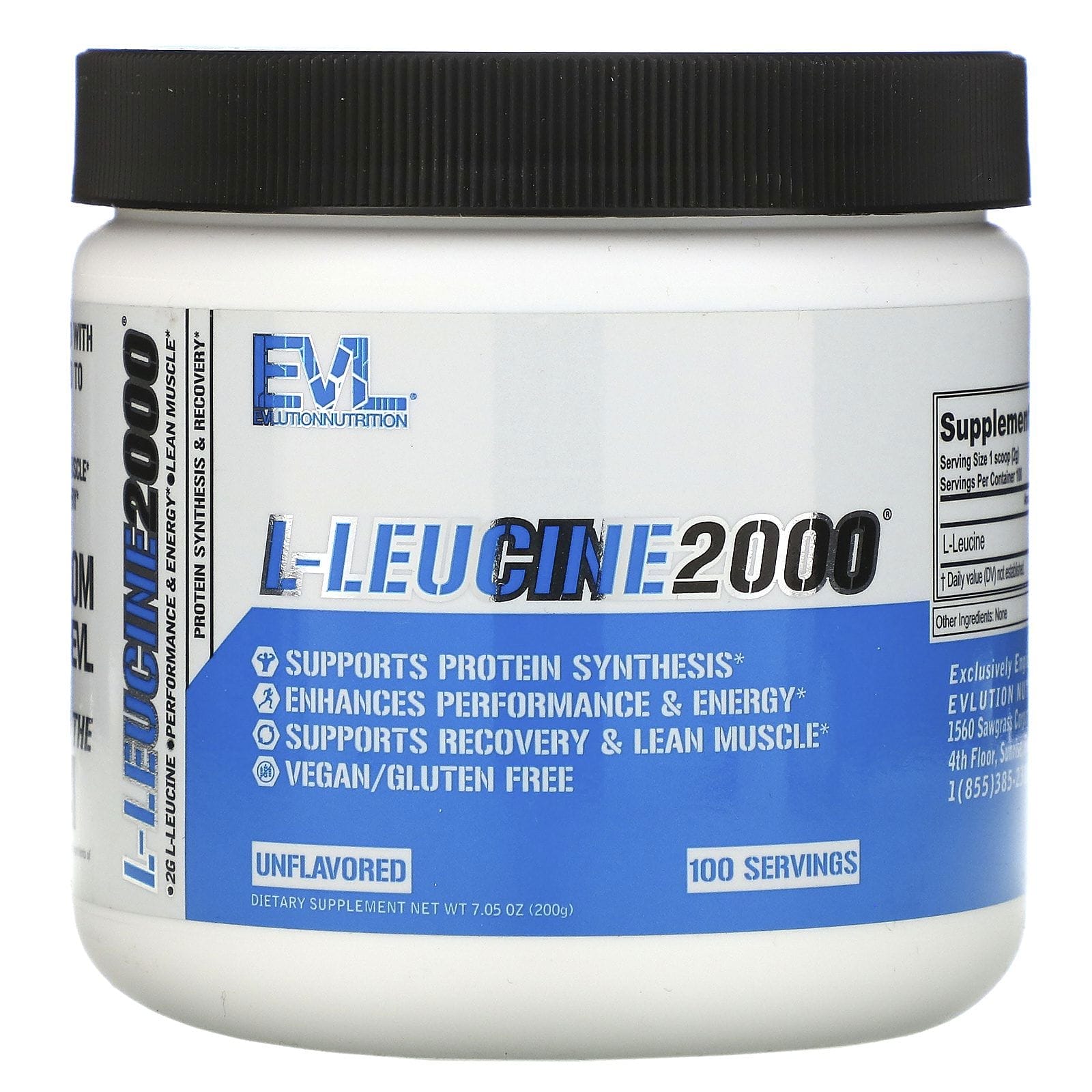 EVLution Nutrition, L-Leucine2000, Unflavored, 7.05 oz (200 g)