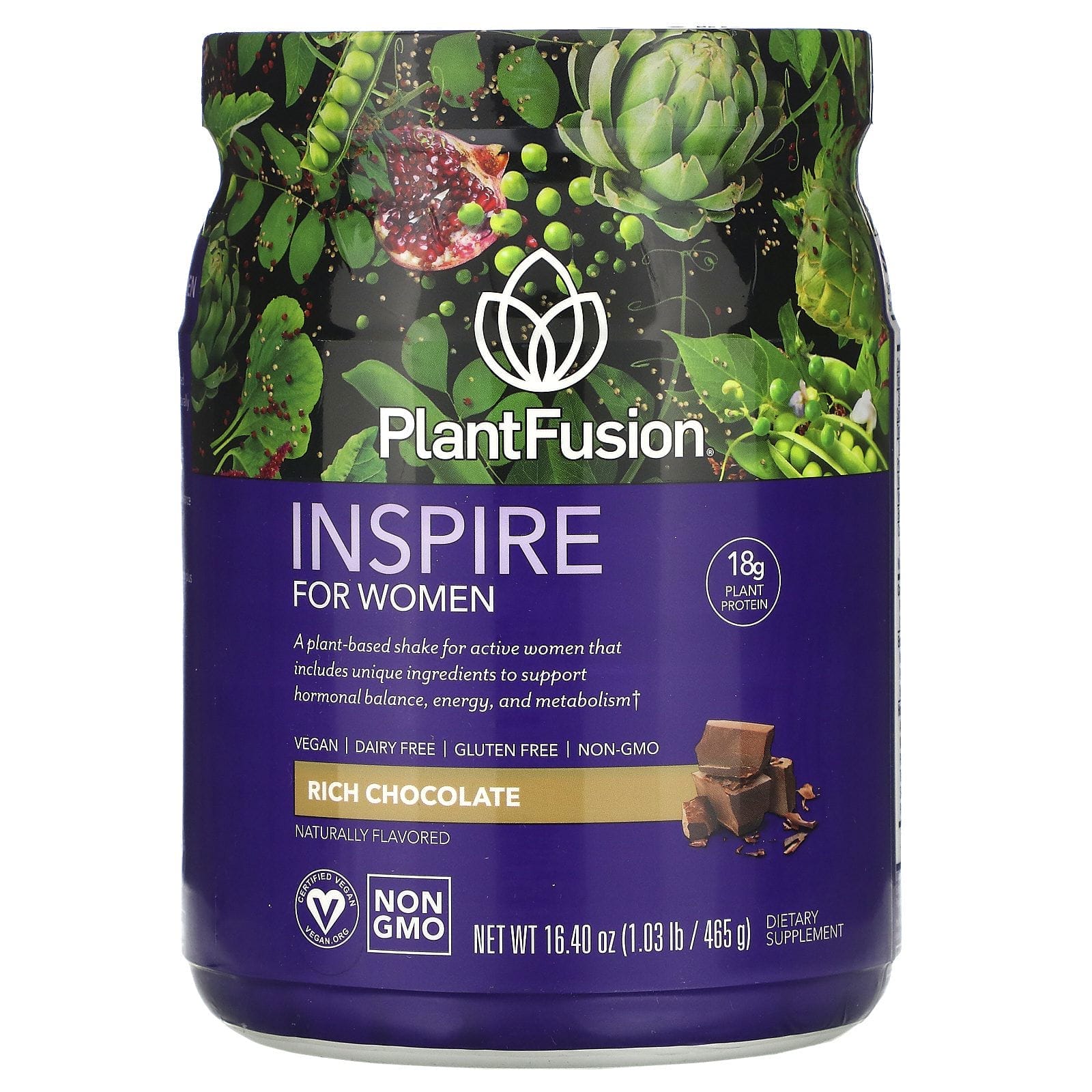 PlantFusion, Inspire for Women, Rich Chocolate, 16.40 oz (465 g)