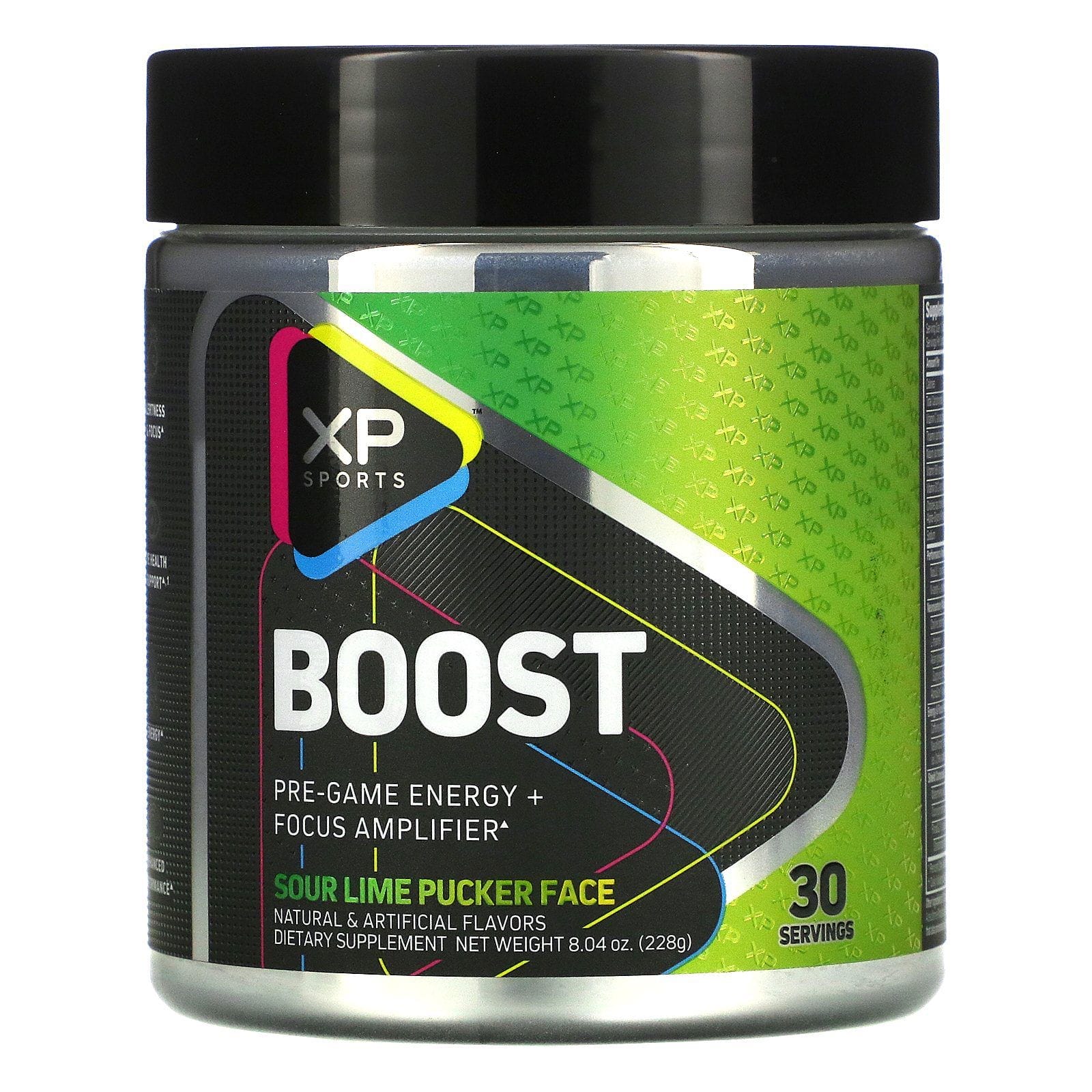 XP Sports, Boost, Pre-Game Energy + Focus Amplifier, Sour Lime Pucker Face, 8.04 oz (228 g)