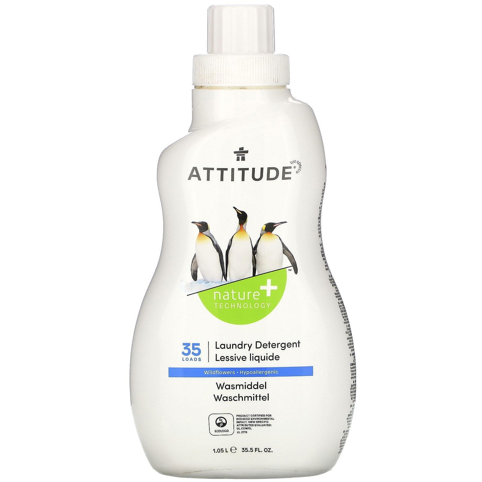 ATTITUDE, Laundry Detergent, Wildflowers , 35 Loads, 33.5 fl oz (1.05 l)