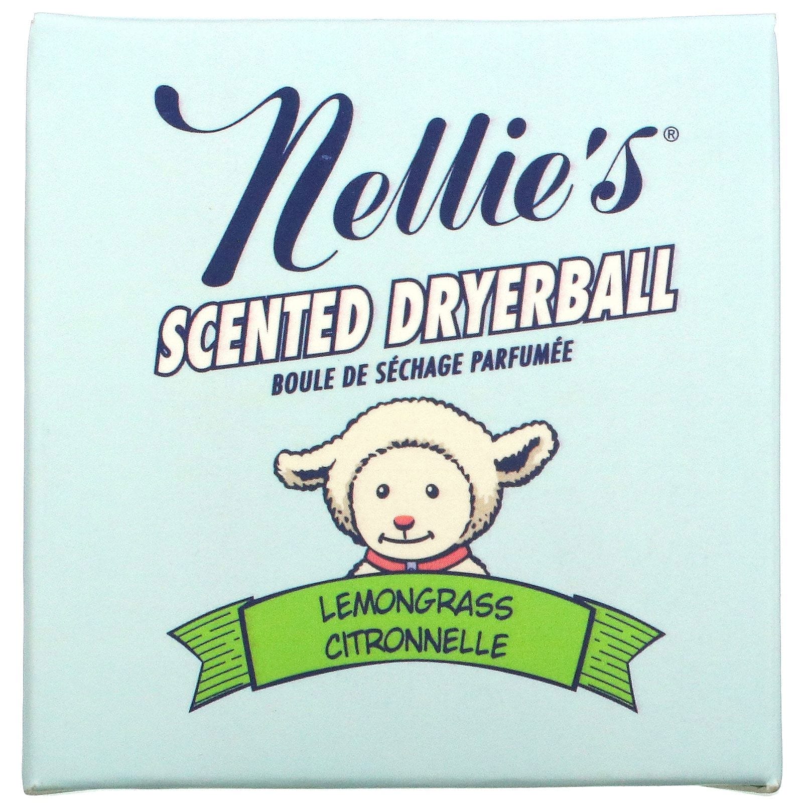 Nellie's, Scented Wool Dryerball, Lemongrass, 50 Loads