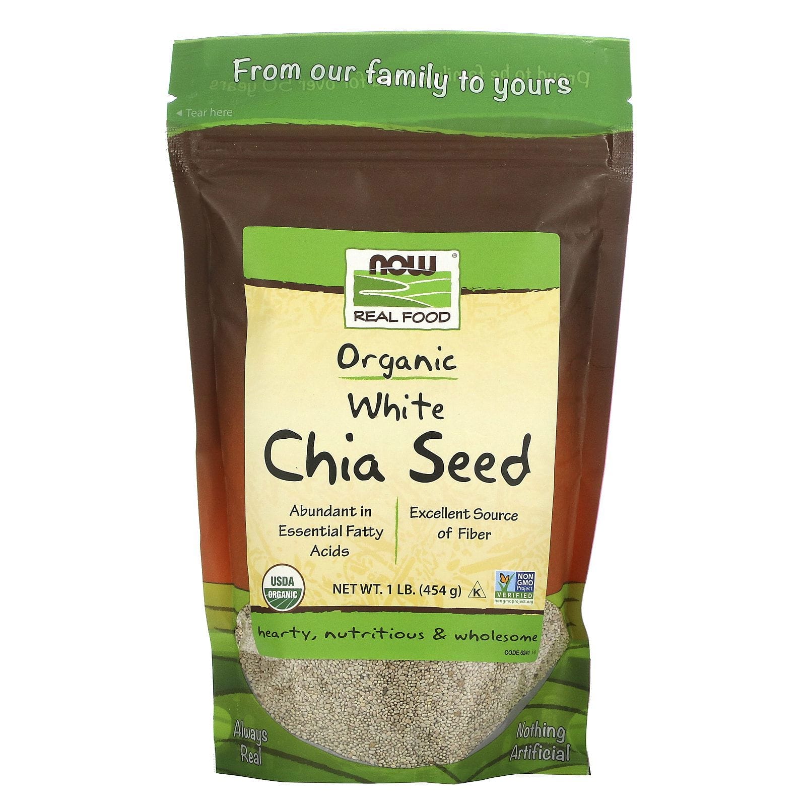 Now Foods, Real Food, Semillas de Chía blanca orgánica, 1 lb (454 g)