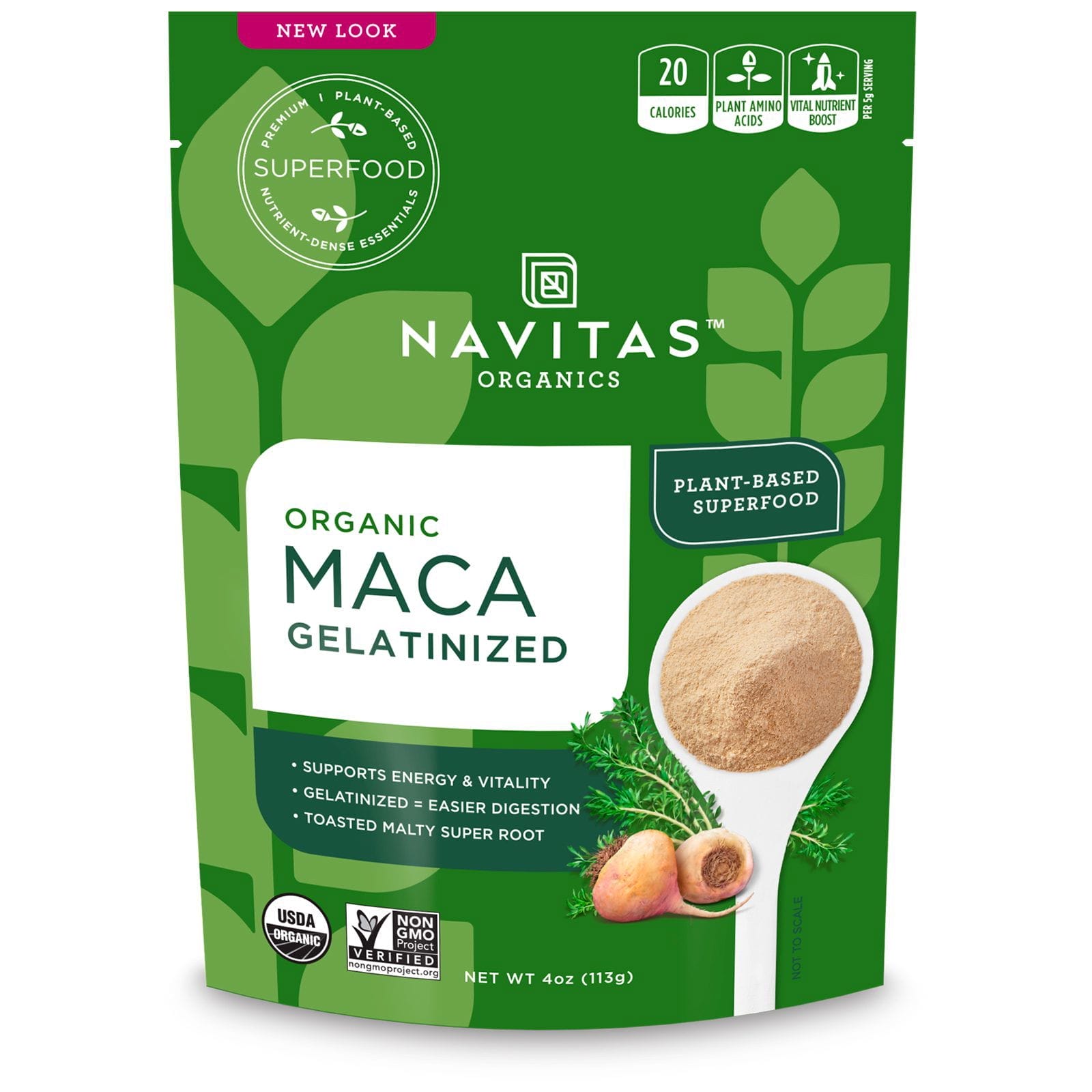 Navitas Organics, Orgánica, Maca, Gelatinizada, 4 oz (113 g)