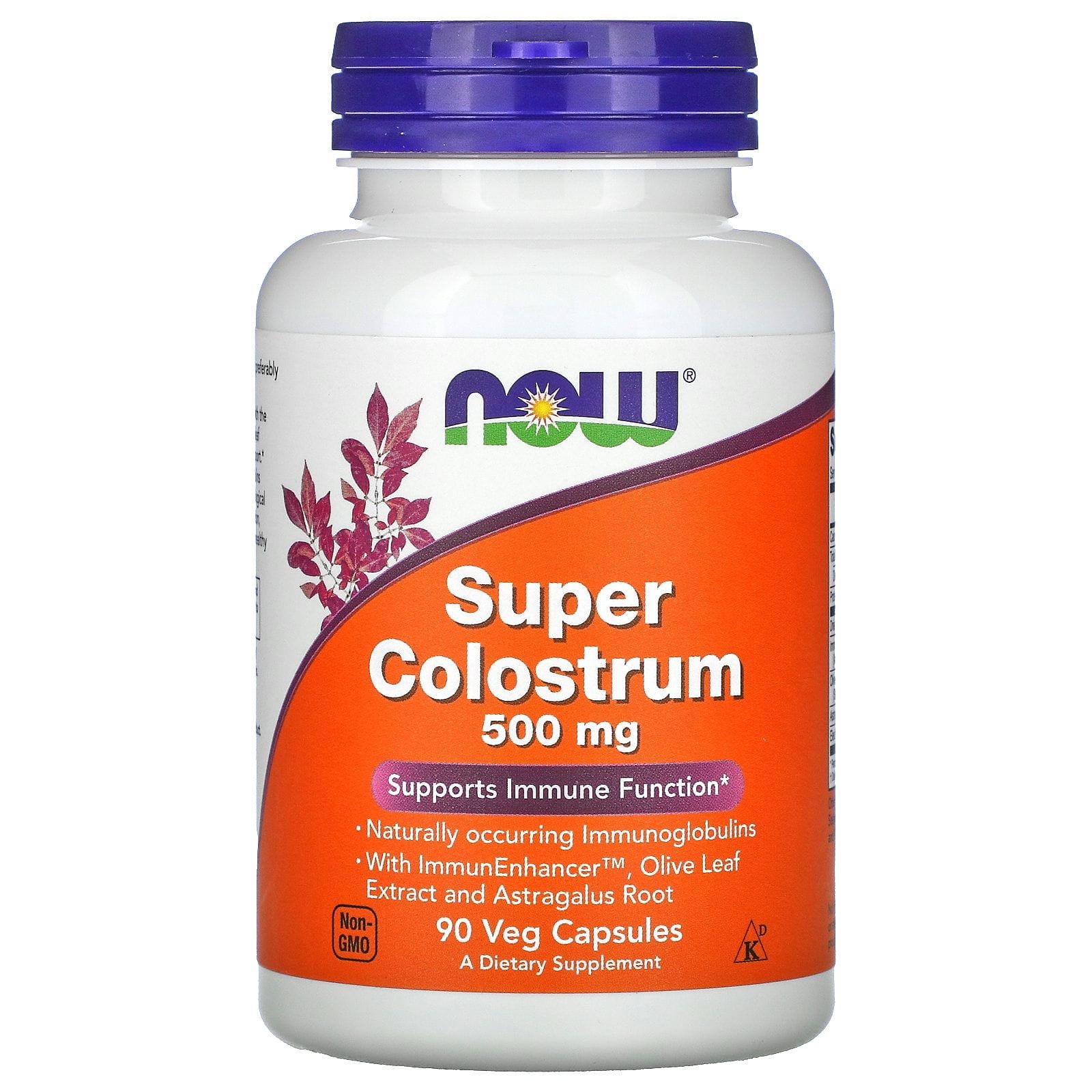 Now Foods, Super Colostrum, 500 mg, 90 cápsulas vegetales