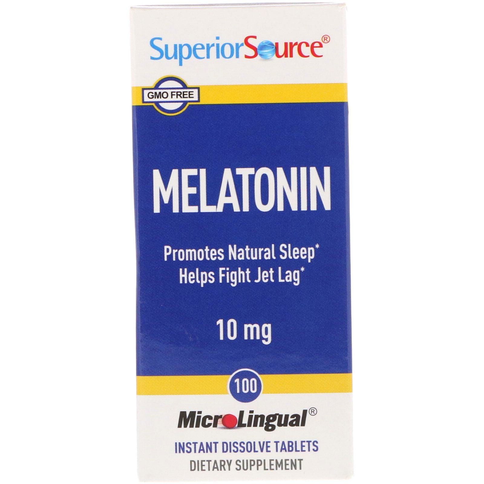 Superior Source, Melatonin, 10 mg, 100 MicroLingual Disolución Instantánea Tabletas