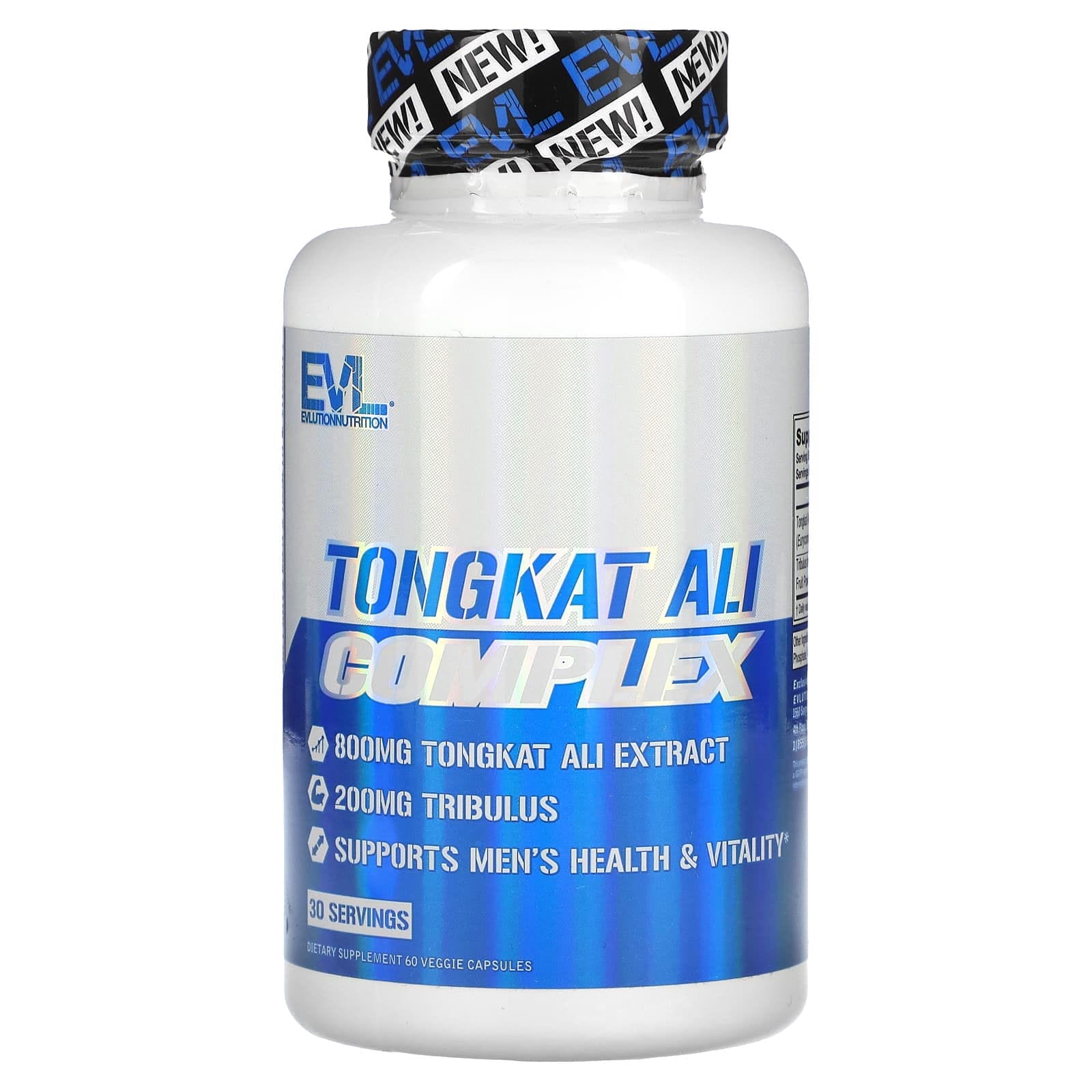EVLution Nutrition, Complejo de tongkat ali, 800 mg, 60 cápsulas vegetales