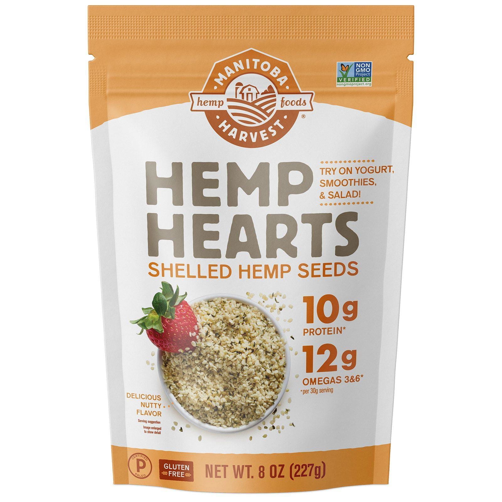 Manitoba Harvest, Hemp Hearts, Semillas de cáñamo sin cáscara, Delicioso sabor a nuez, 227 g (8 oz)
