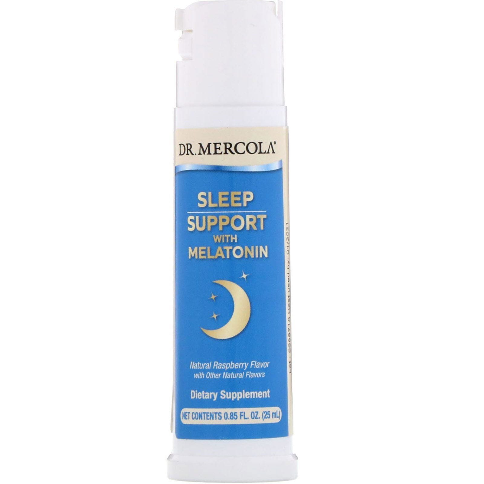 Dr. Mercola, Sleep Support with Melatonin, Raspberry Flavor, 0.85 fl oz (25 ml)