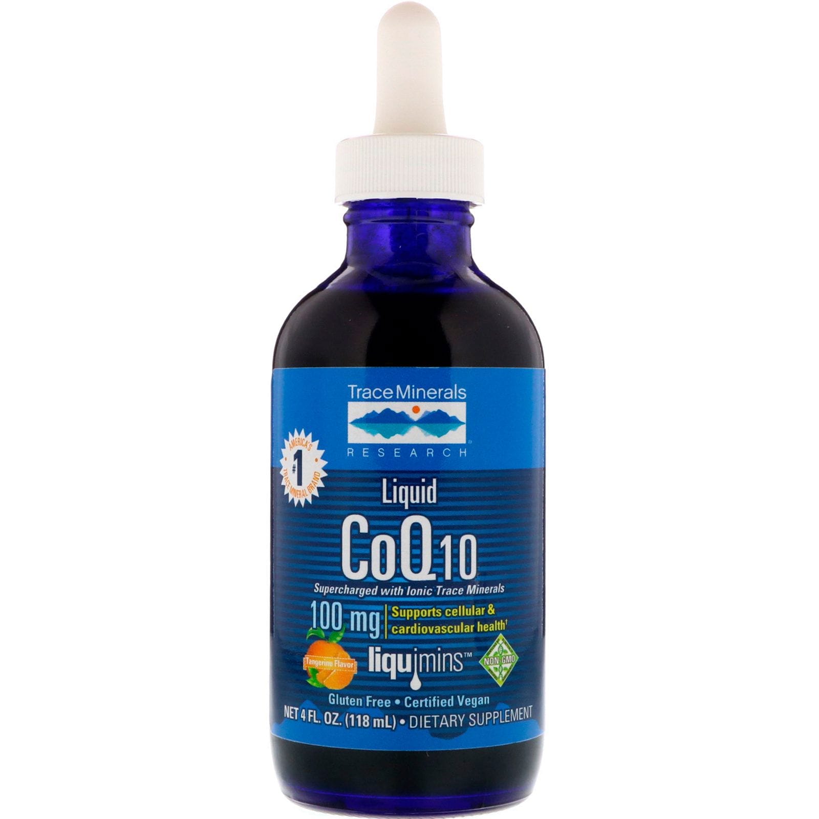 Trace Minerals Research, CoQ10 líquido, sabor a mandarina, 100 mg, 4 fl. Oz (118 ml)