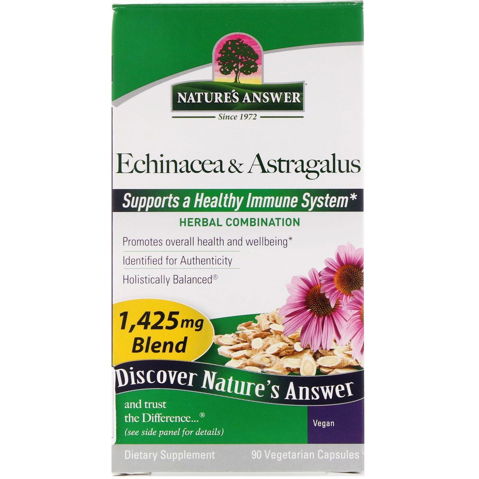 Nature's Answer, Equinácea y Astragalus, 1425 mg, 90 cápsulas vegetarianas