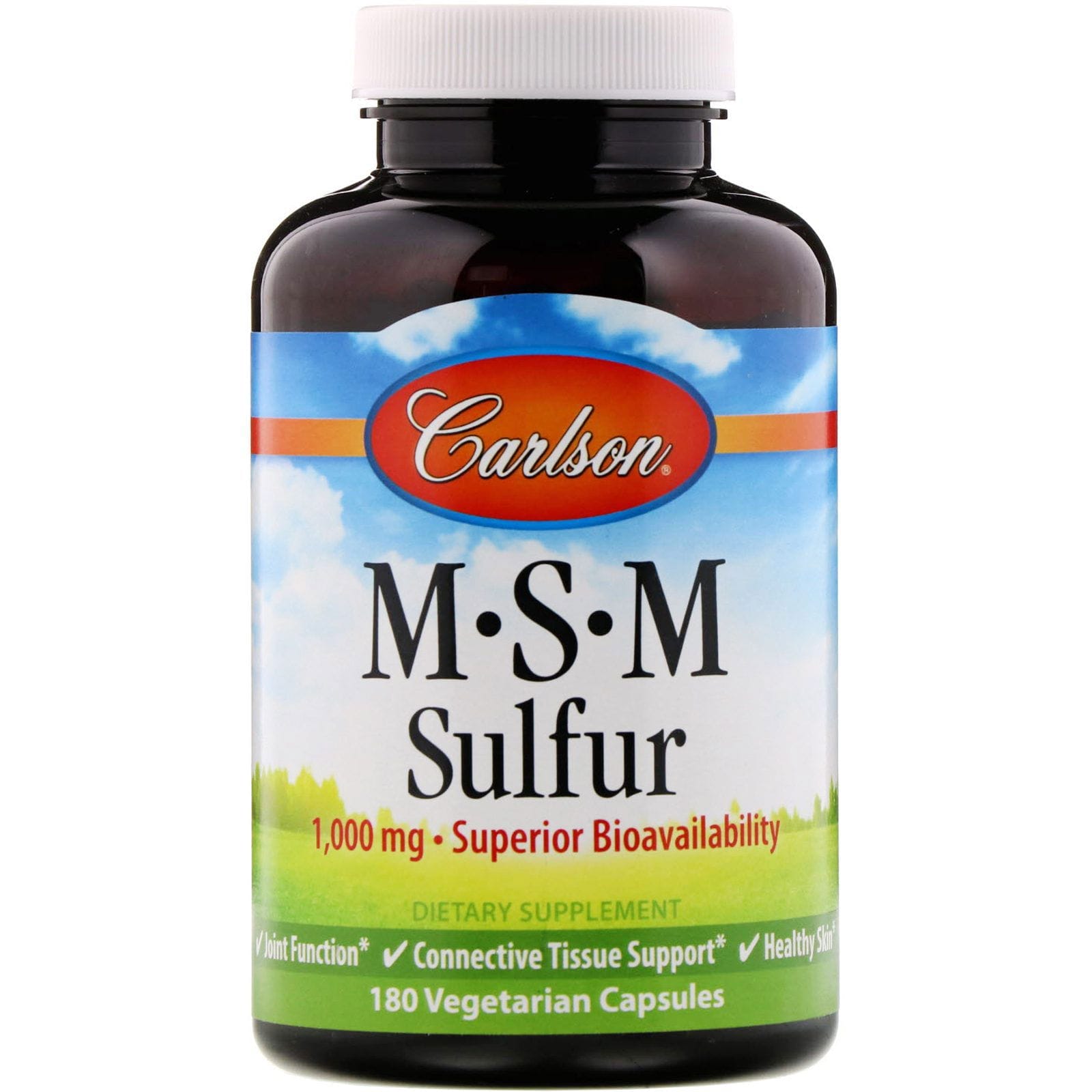 Carlson Labs, MSM Sulfur, 1000 mg, 180 cápsulas vegetarianas