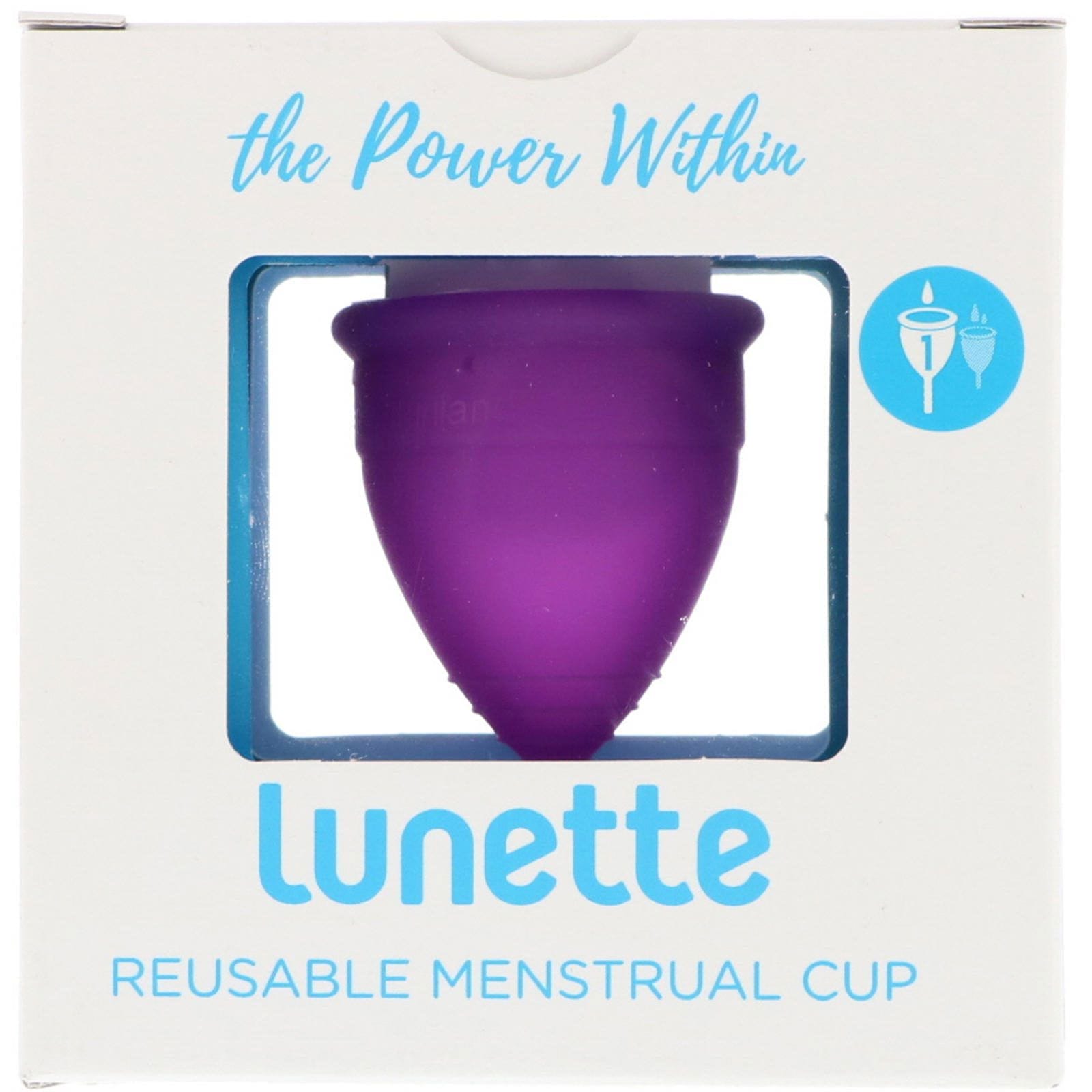 Lunette, Copa menstrual reutilizable, Modelo 1, Para flujo suave a normal, Violeta, 1 Copa