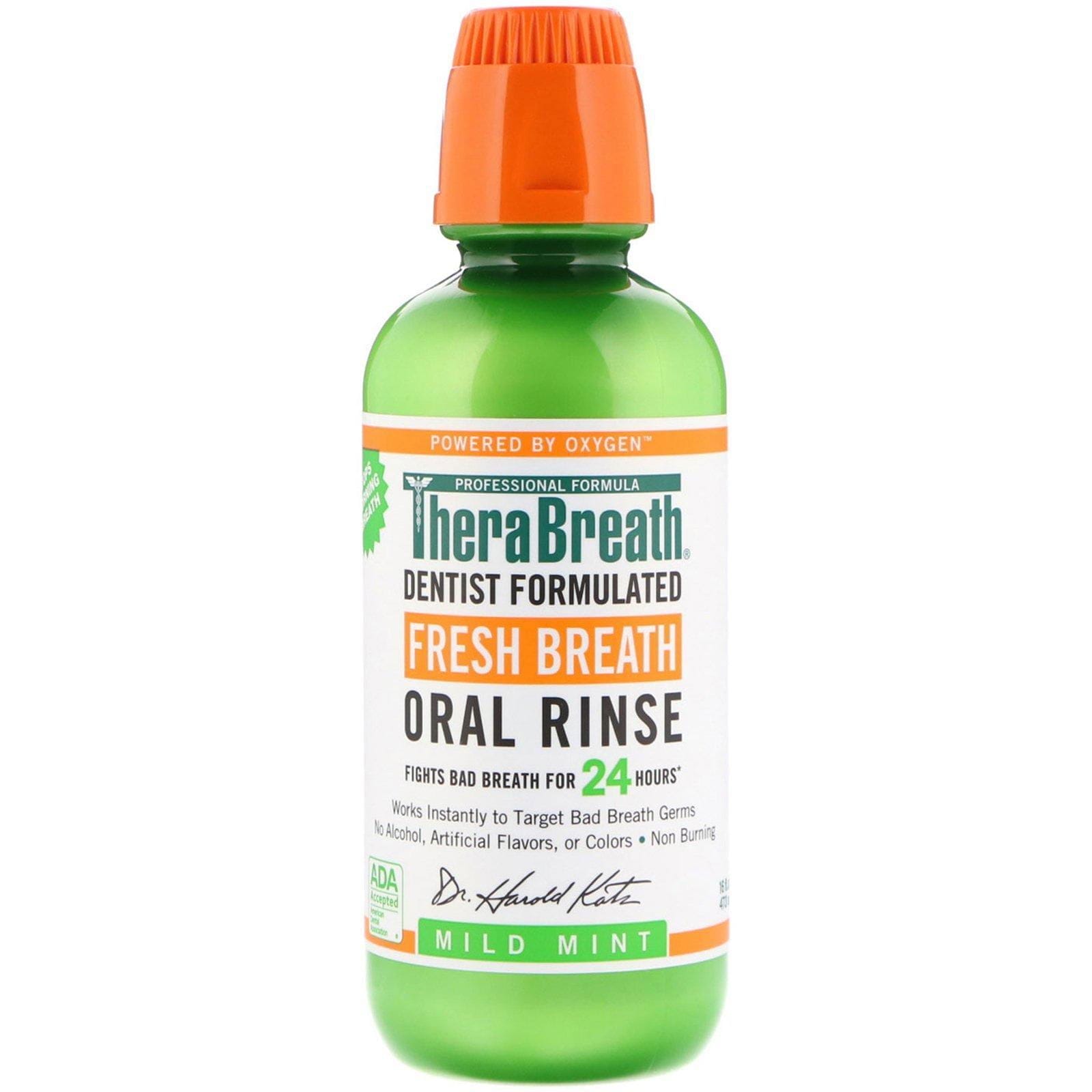 TheraBreath, Aliento Fresco, Enjuage Bucal, Menta Suave, 16 fl oz (473 ml)