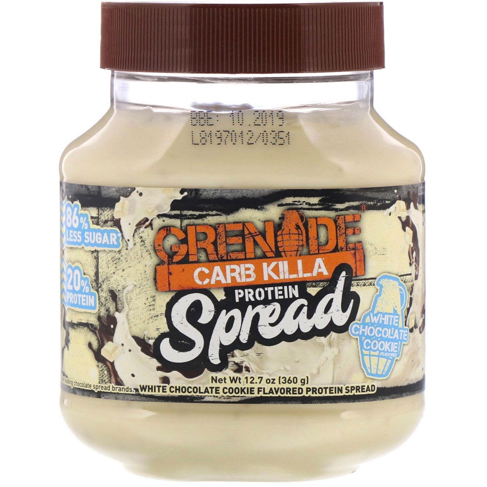 Grenade, Crema para untar Carb Killa con proteínas, galleta de chocolate blanco, 12.7 oz (360 g)