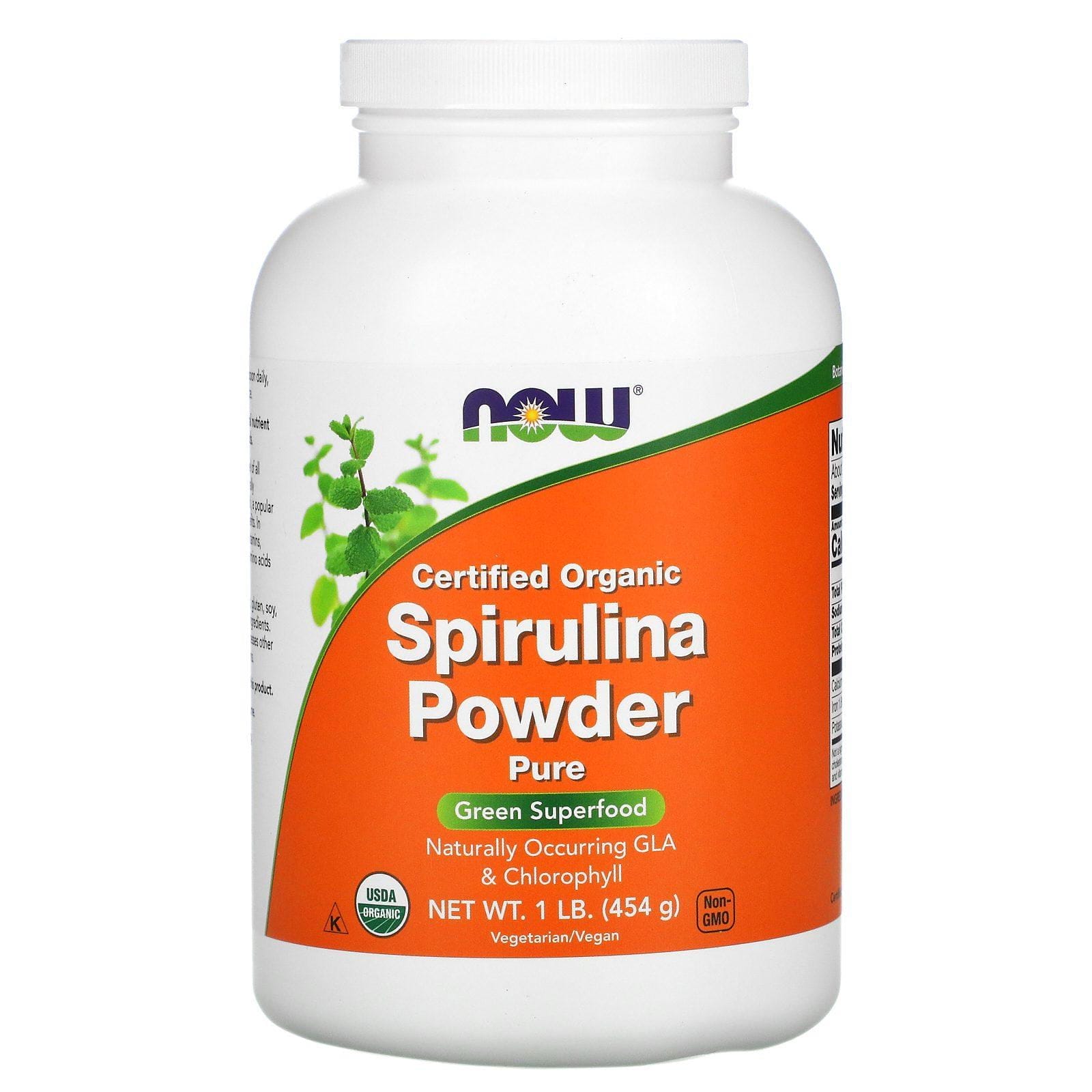 Now Foods, Polvo Orgánico Certificado de Espirulina, 1 lb (454 g)