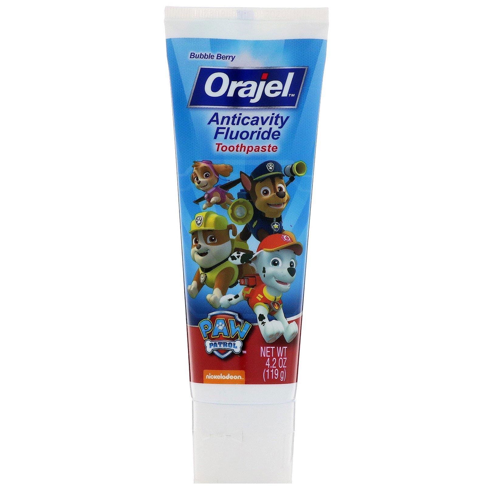 Orajel, Dentífrico anticaries con flúor de la Patrulla Canina, sabor a baya burbujeante, 4.2 oz (119 g)