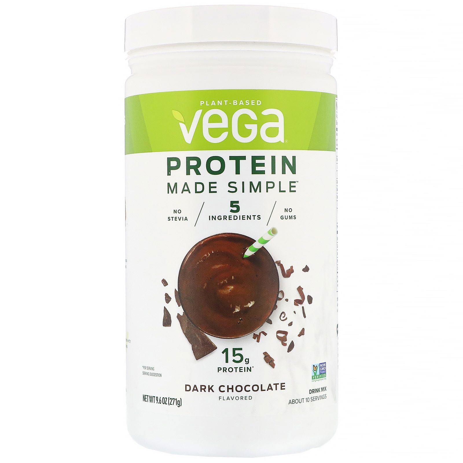 Vega, Protein Made Simple, proteína, chocolate negro, 271 g (9,6 oz.)