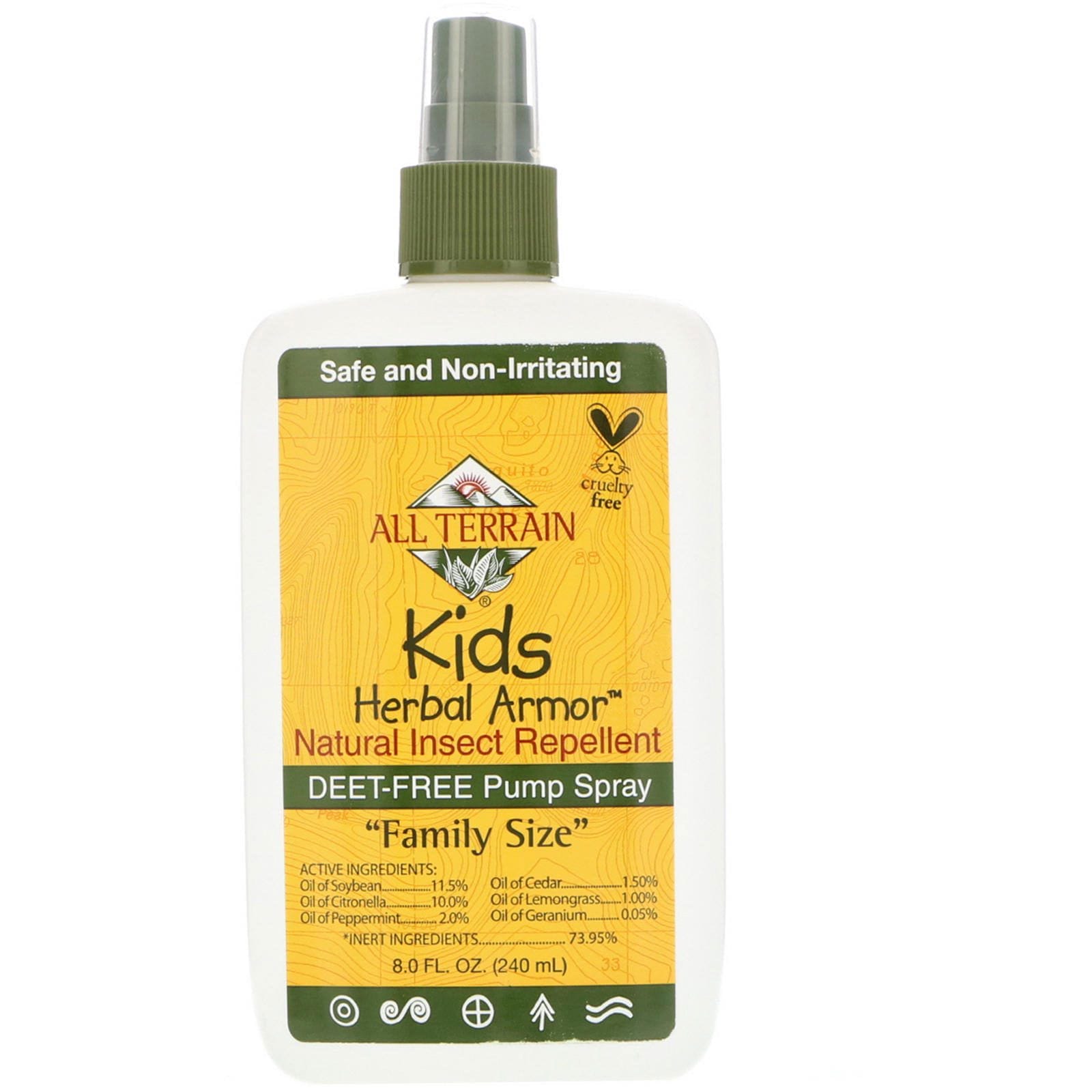 All Terrain, Armadura herbal para niños, repelente de insectos natural, 8 fl. Oz (240 ml)