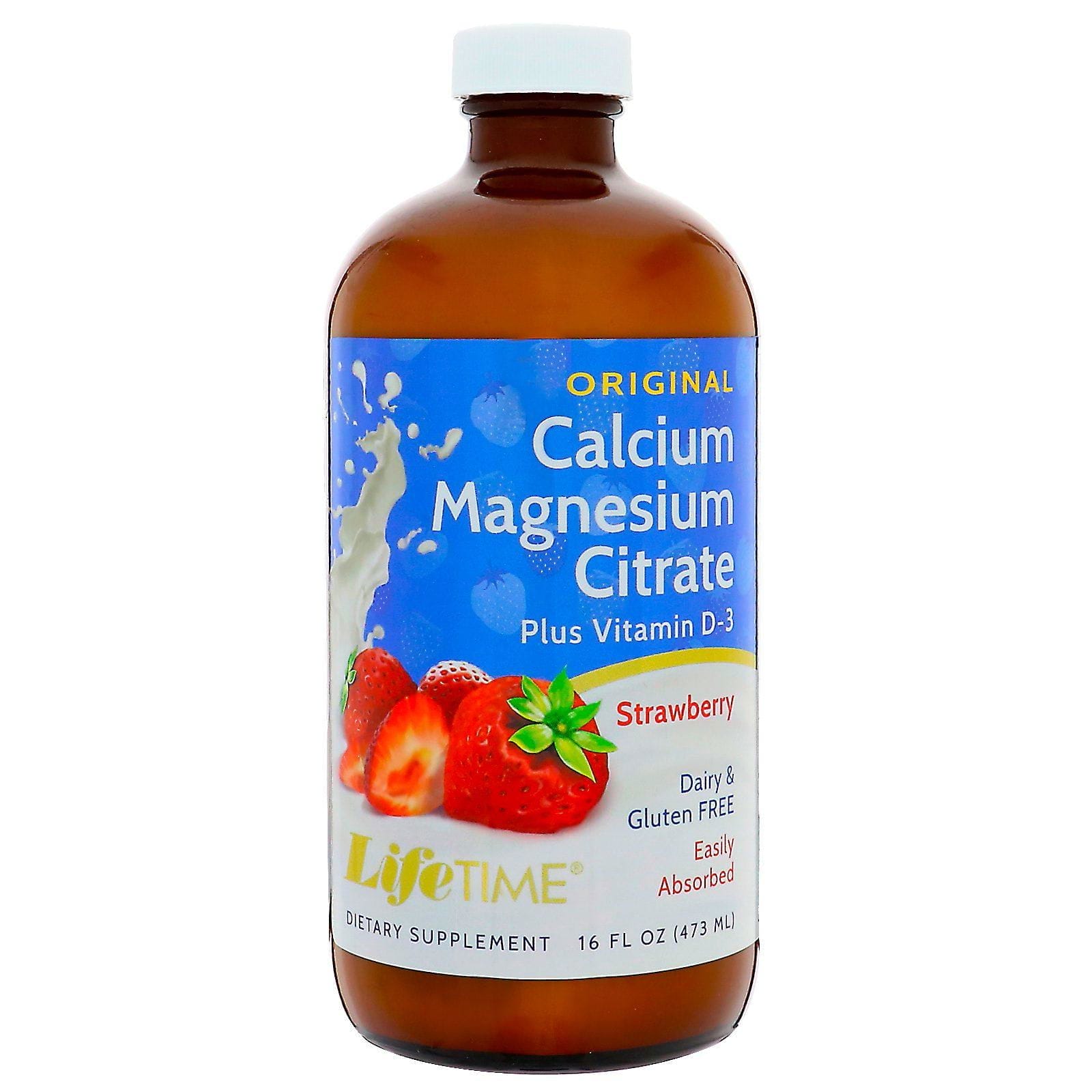 LifeTime Vitamins, Citrato de magnesio de calcio, fresa, 16 fl oz (473 ml)