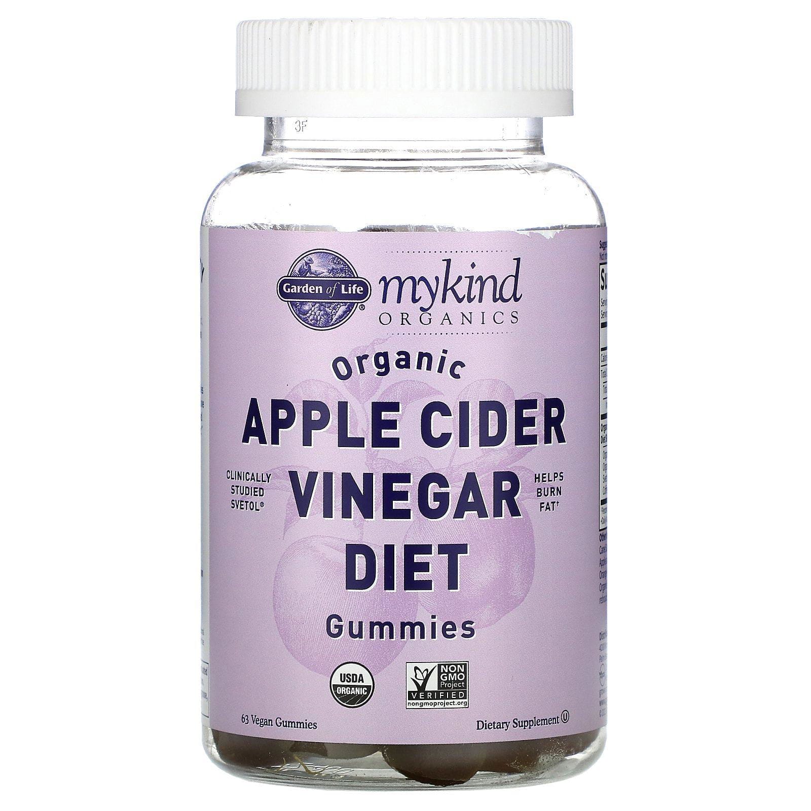 Garden of Life, MyKind Organics, Organic Apple Cider Vinegar Diet Gummies, 63 Vegan Gummies