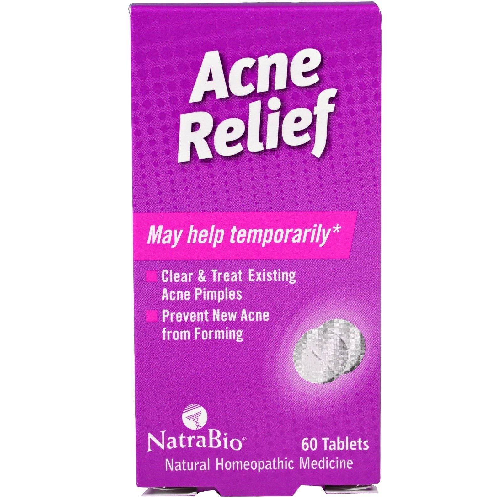 NatraBio, Acne Relief, 60 tabletas