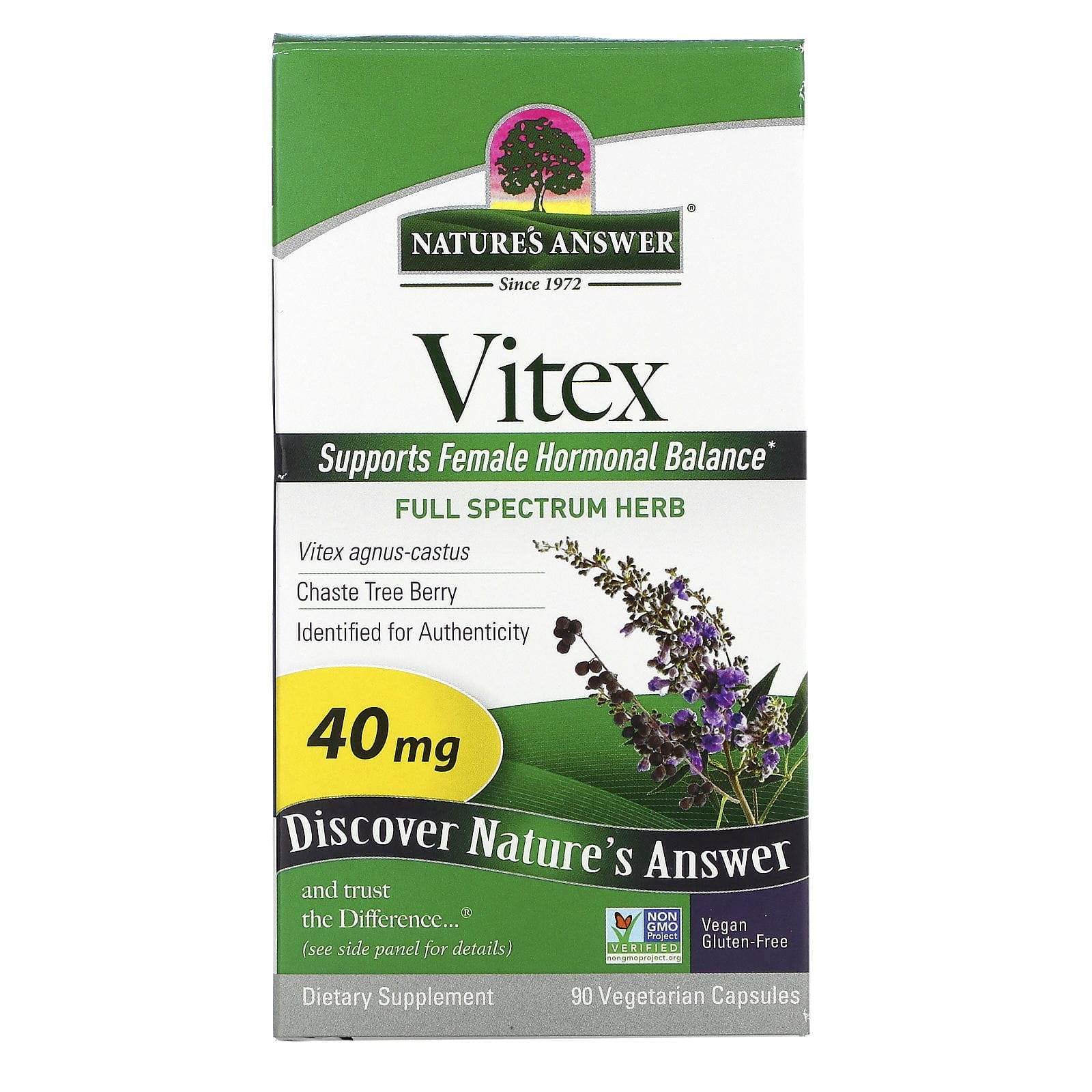 Nature's Answer, Vitex, Agnus-Castus Chastetree Berry, 90 Vegetarian Capsules