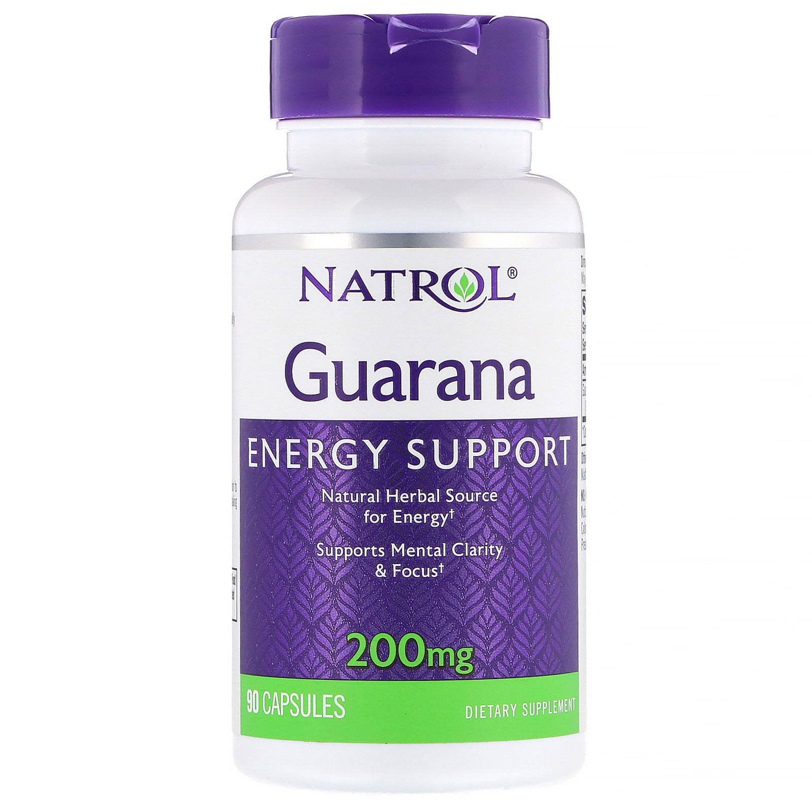 Natrol, Guaraná, 200 mg, 90 cápsulas
