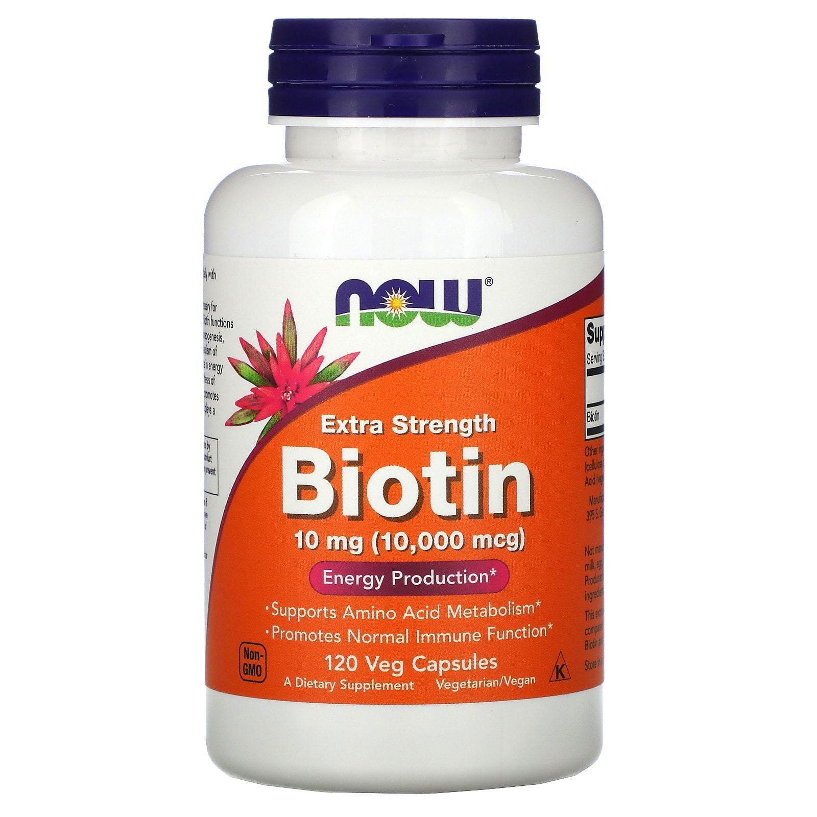 Now Foods, Biotina, 10.000 mcg, 120 cápsulas vegetales