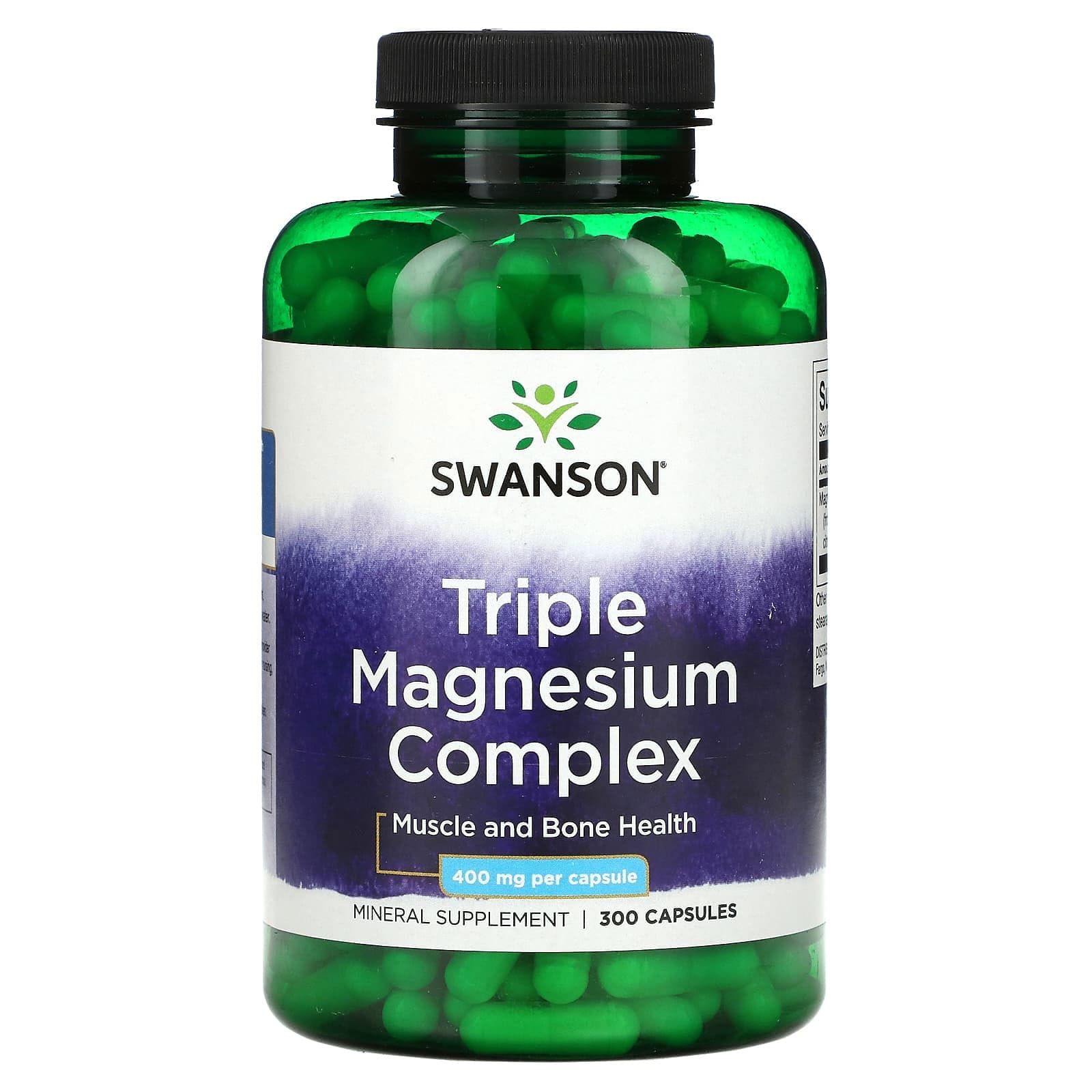 Swanson, Complejo triple de magnesio, 400 mg, 300 cápsulas
