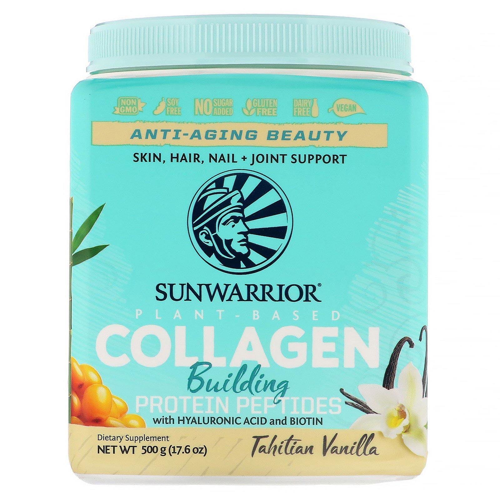 Sunwarrior, Péptidos de proteína generadores de colágeno, vainilla de Tahití, 500 g (17,6 oz)