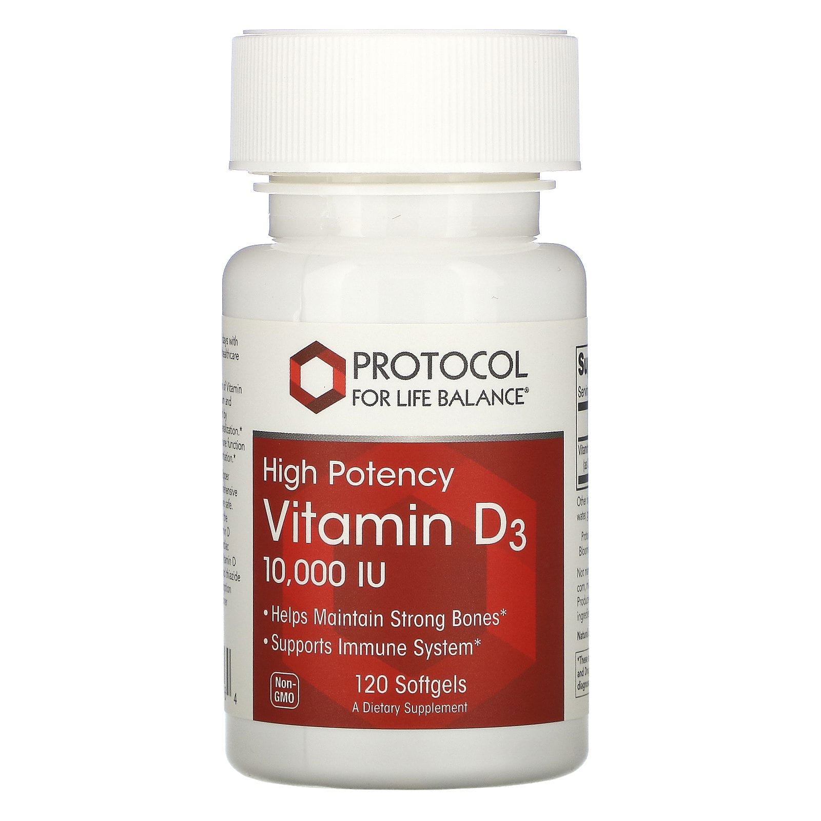 Protocol for Life Balance, Vitamina D3, 10 000 IU, 120 cápsulas blandas