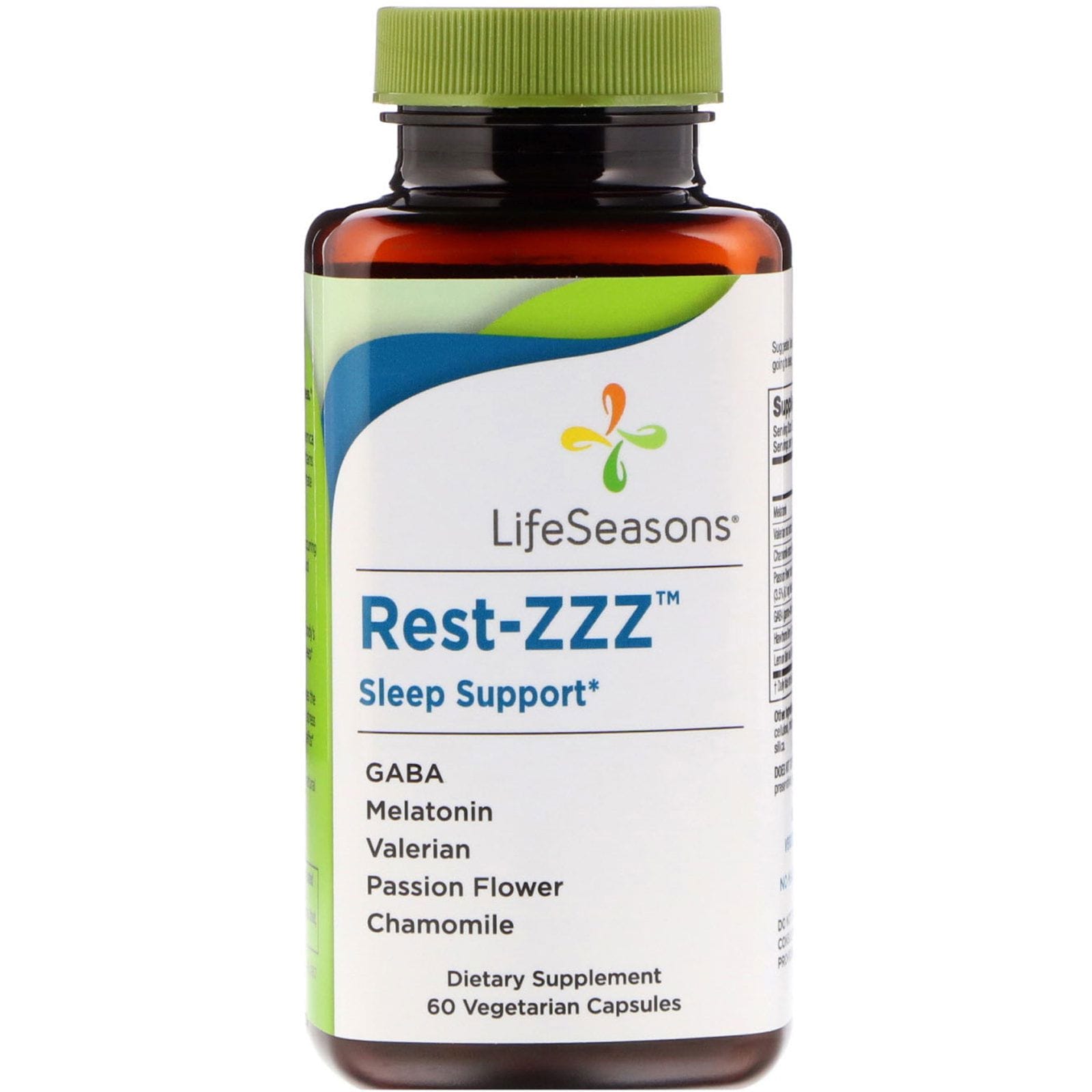 LifeSeasons, Ayuda para dormir Rest-ZZZ, 60 cápsulas vegetarianas