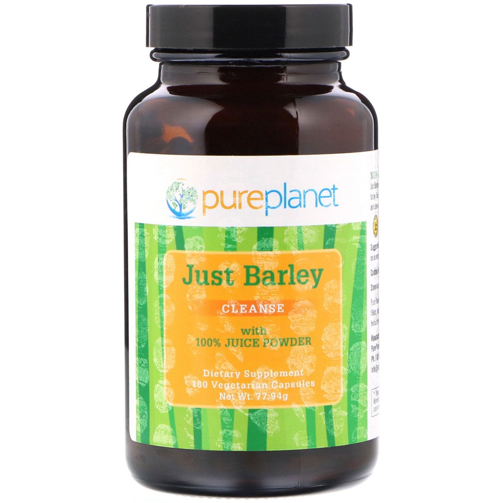 Pure Planet, Just Barley, 180 Cápsulas Vegetarianas