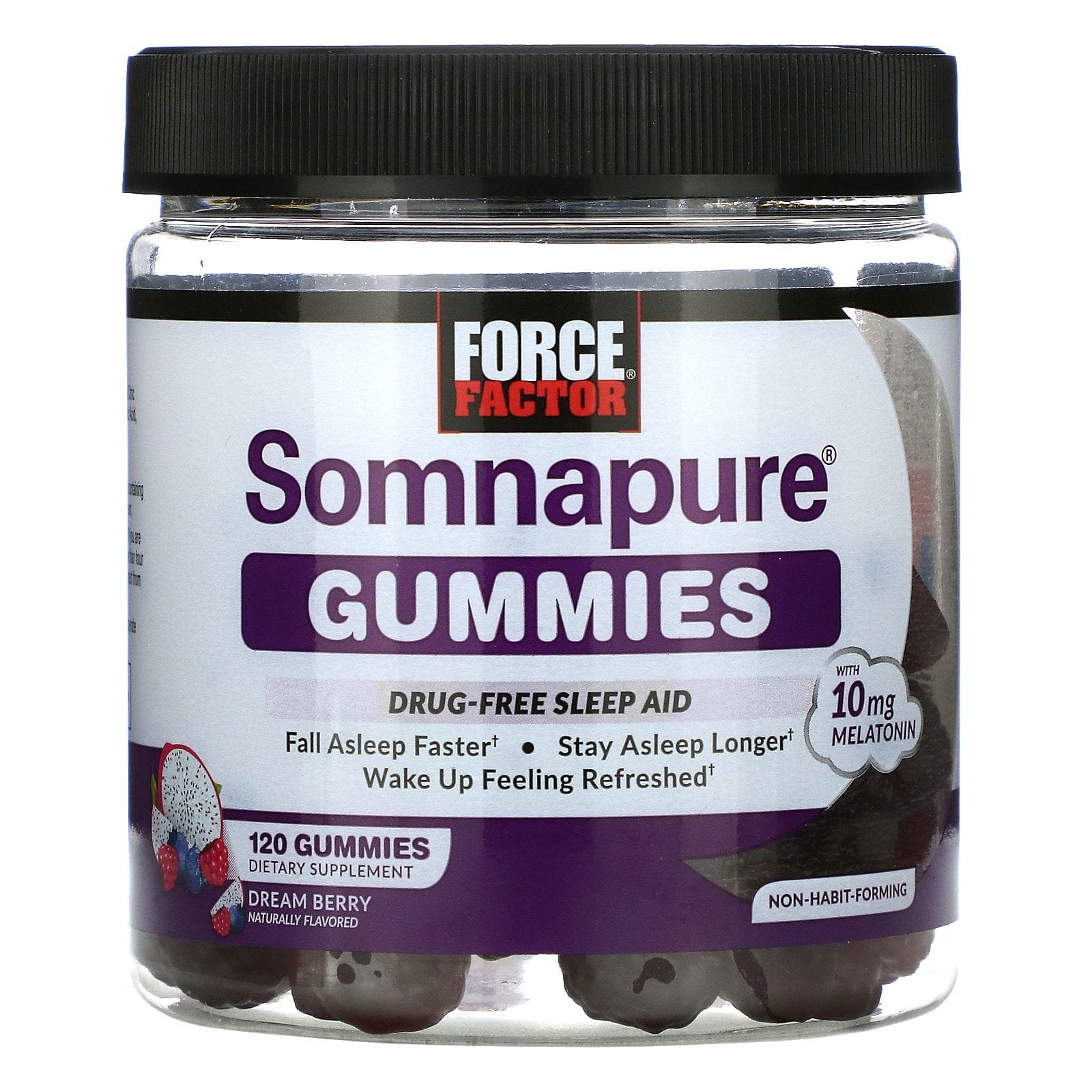 Force Factor, Somnapure Gummies, Melatonin 10 mg, Dream Berry, 120 Gummies