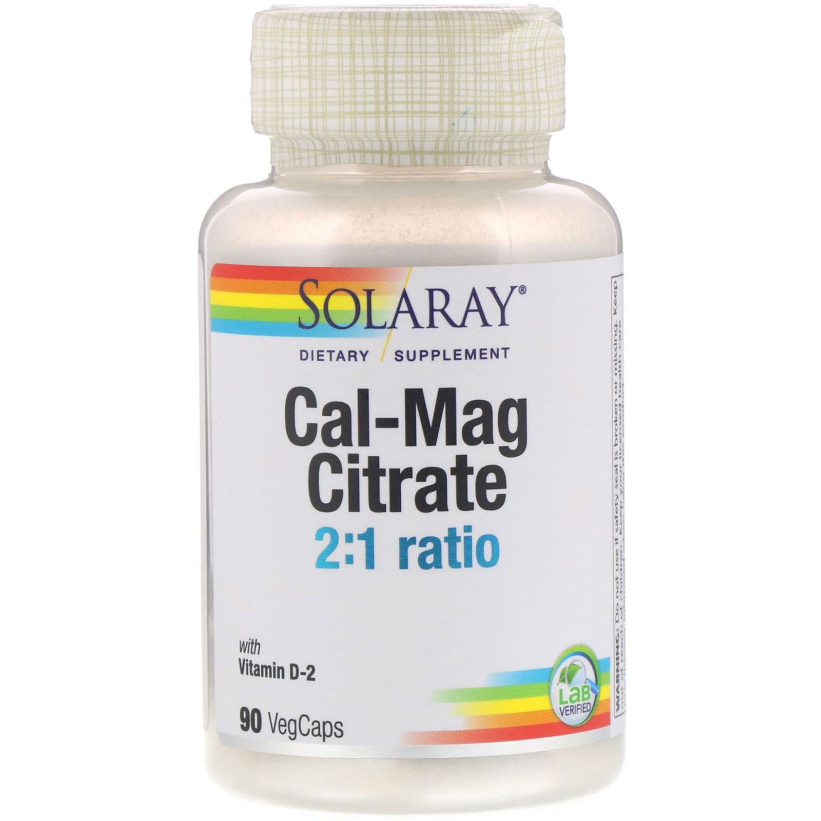 Solaray, Citrato de Calcio-Magnesio con Vitamina D-2, 90 cápsulas vegetales